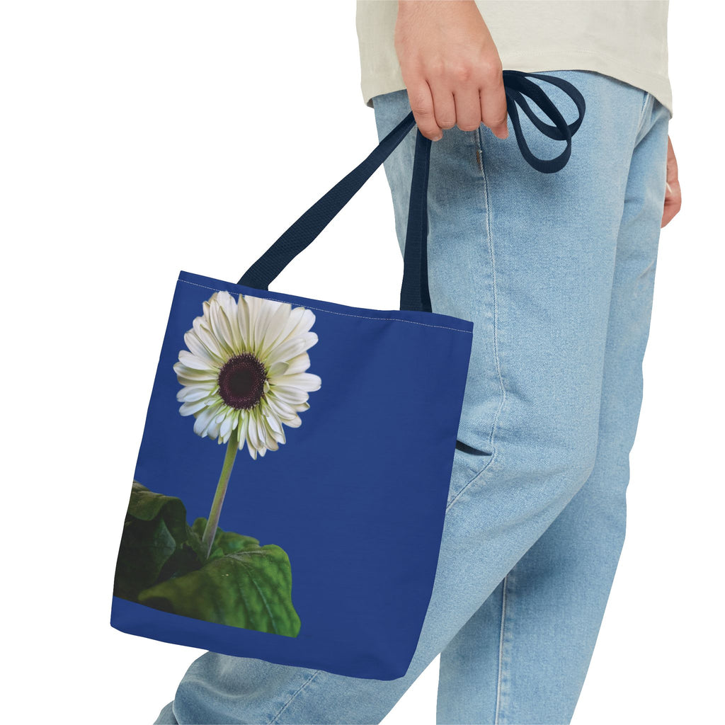 Daisy Print Tote Bag — White Floral All-Over-Print Canvas Tote