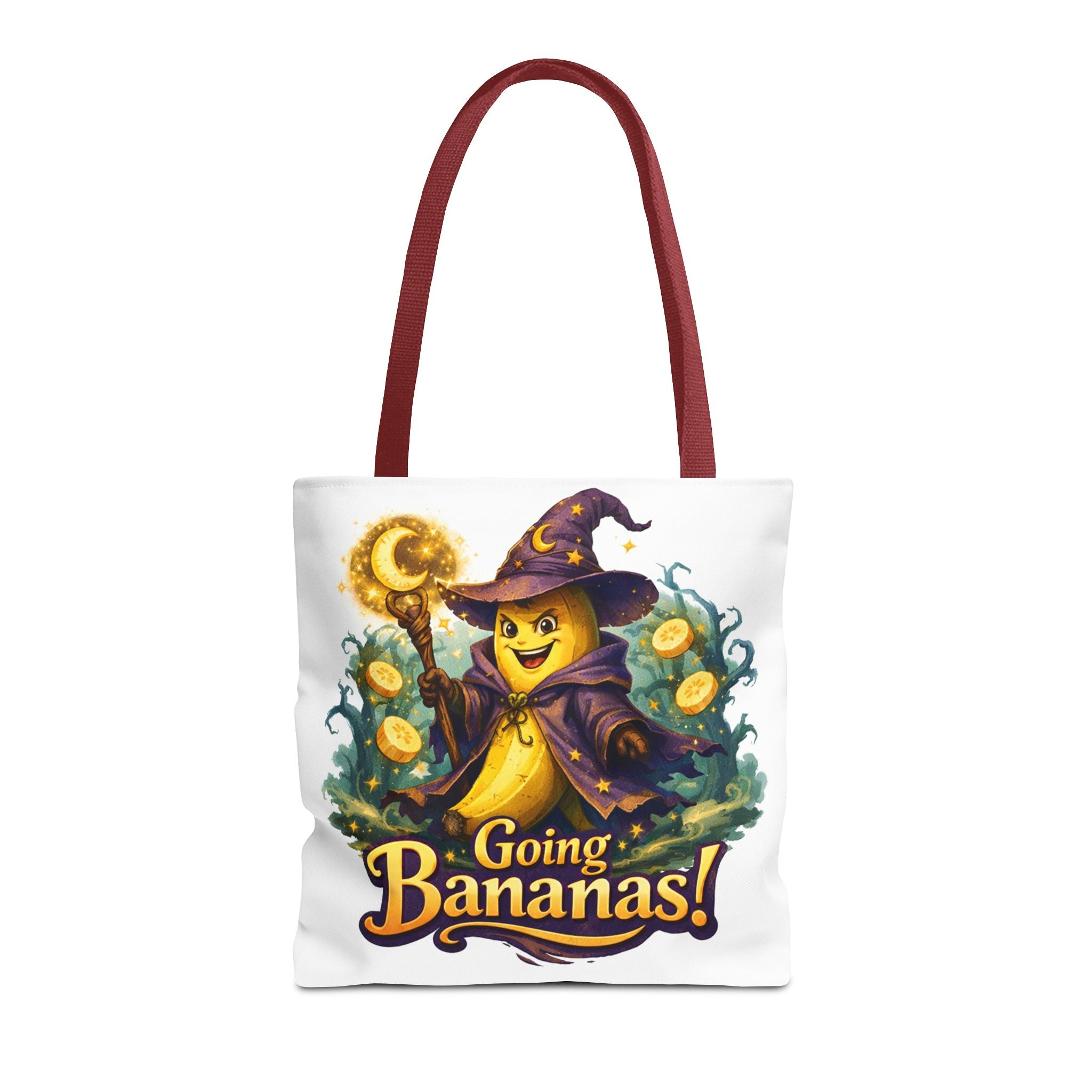 Going Bananas! Witch Banana Tote Bag — Cute Halloween Grocery & Trick-or-Treat Tote