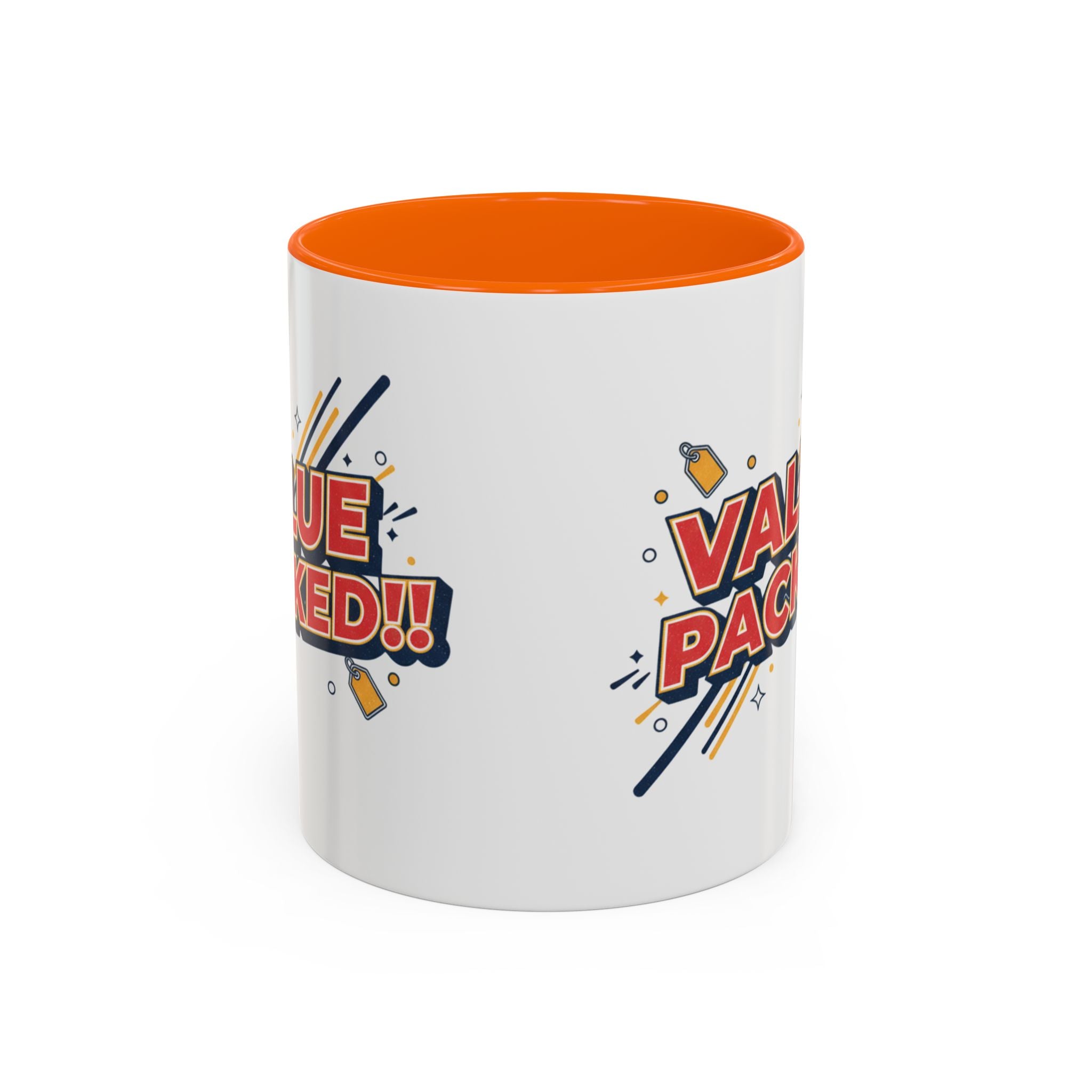 Value Packed!! Accent Coffee Mug — Bold Retro Comic Graphic (11/15 oz)