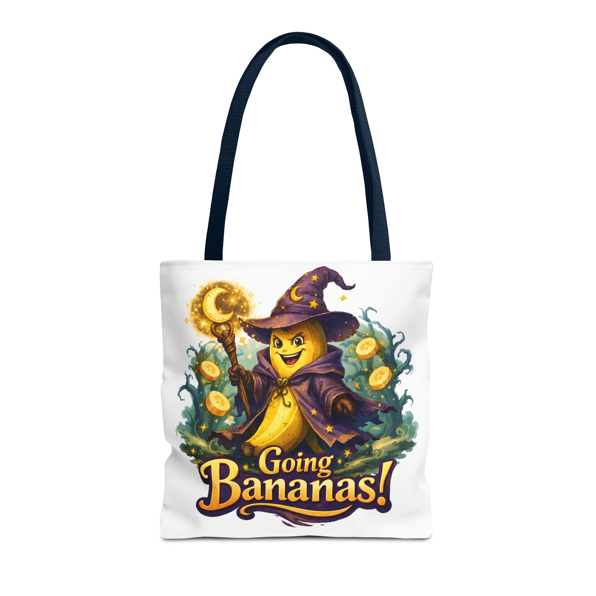 Going Bananas! Witch Banana Tote Bag — Cute Halloween Grocery & Trick-or-Treat Tote