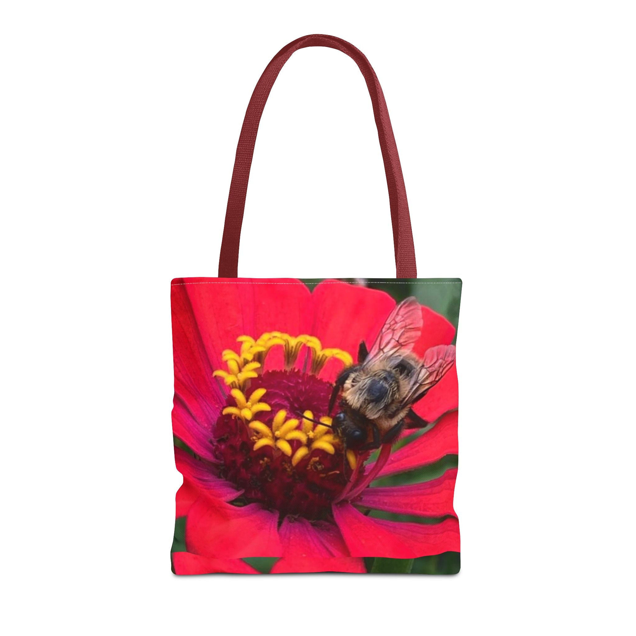 Floral Bee Tote Bag — Red Zinnia Garden Shopper