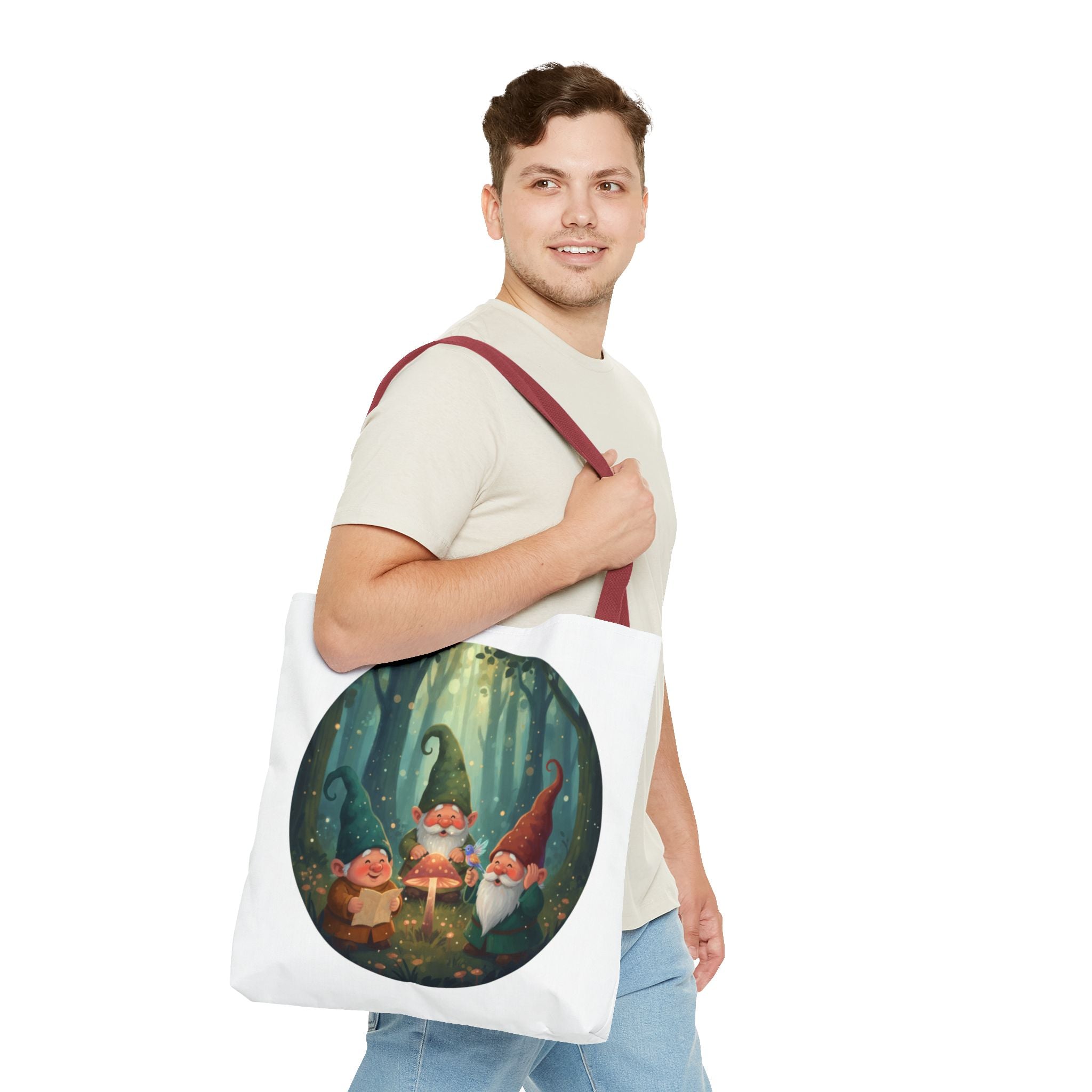 Gnome Forest Tote Bag — Magical Woodland Gnomes All-Over Print