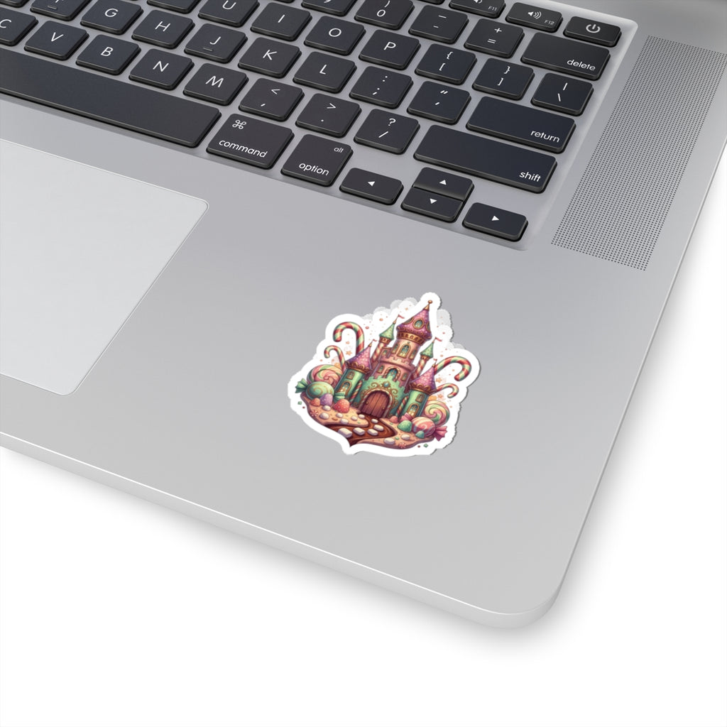 Candy Castle Kiss-Cut Sticker — Whimsical Fairy Tale Laptop Decal