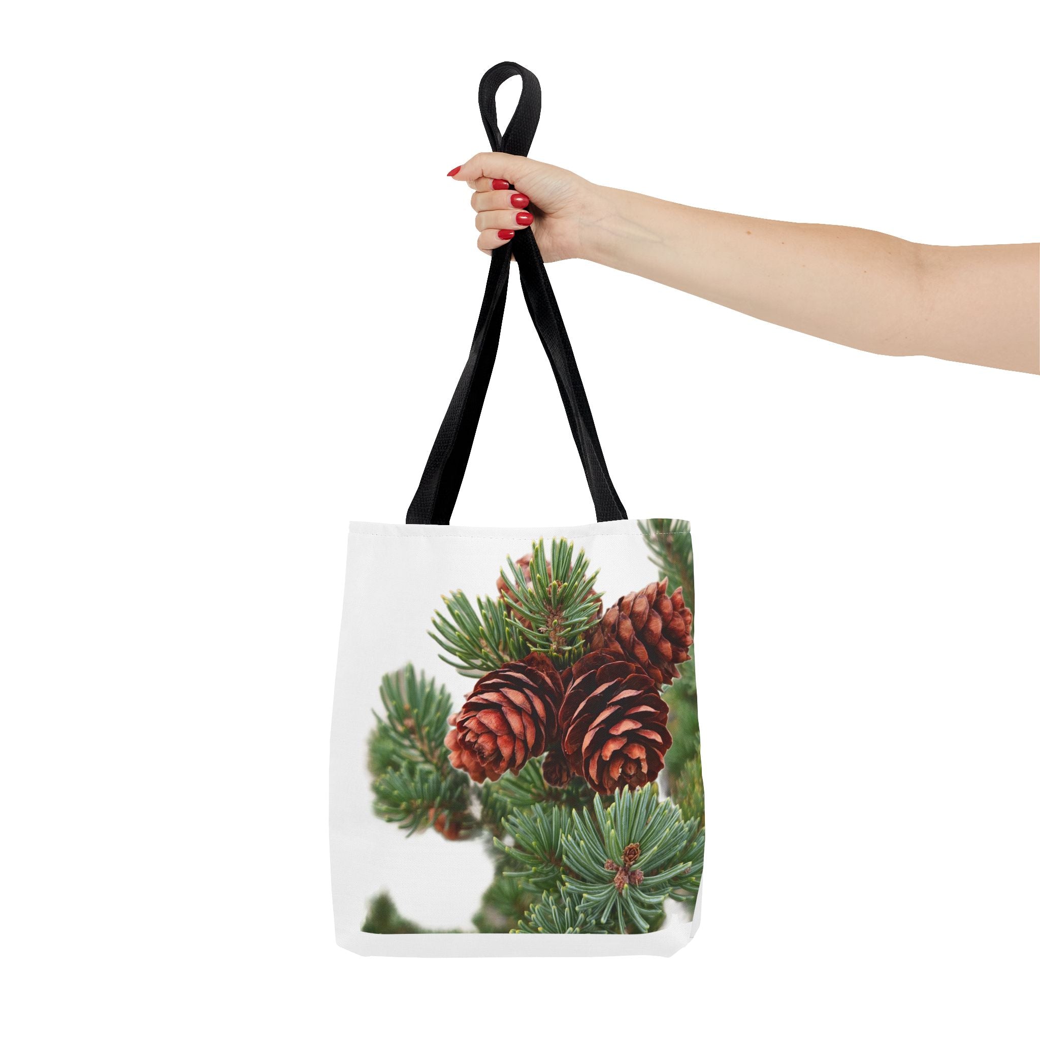 Pinecone Winter Tote Bag — Botanical Evergreen Holiday Market Bag