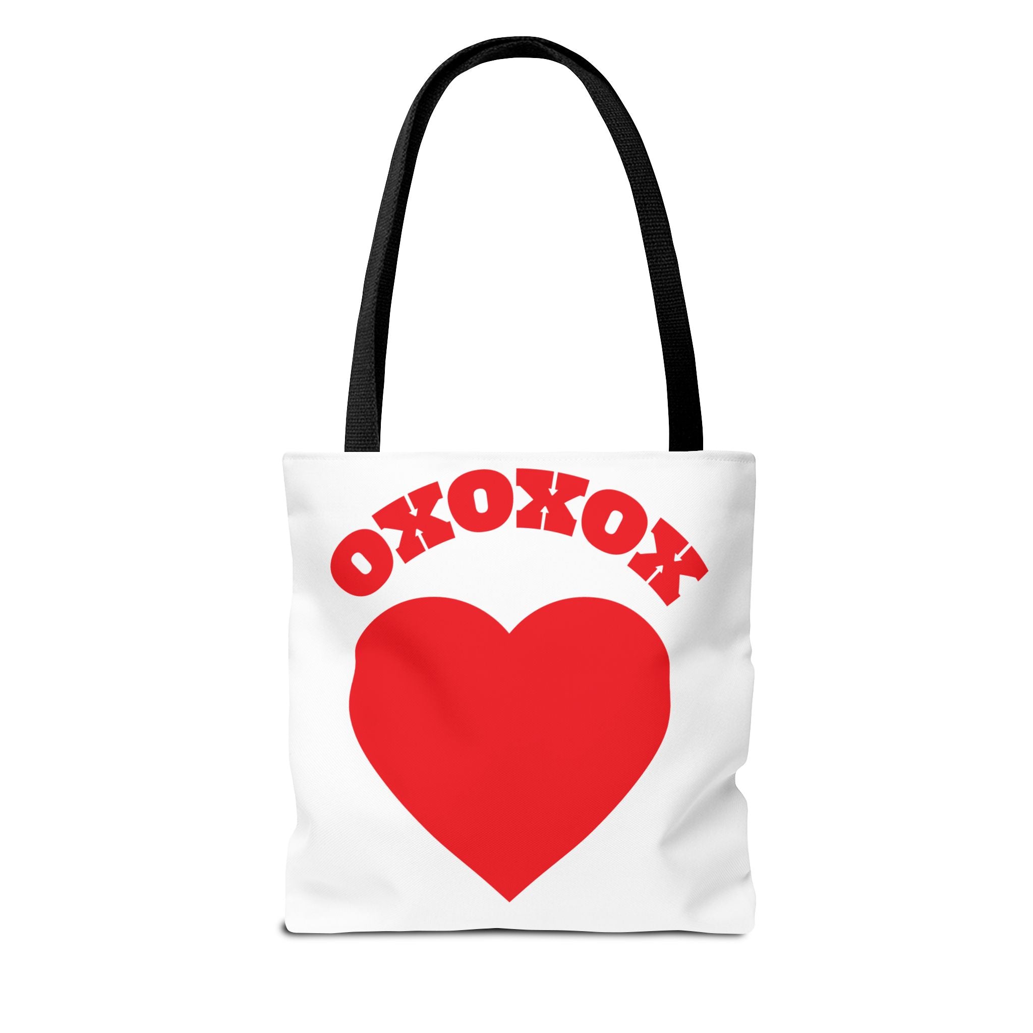 Valentine Heart 'XOXOXO' Tote Bag — Romantic Red Heart Canvas Tote for Valentine's Day