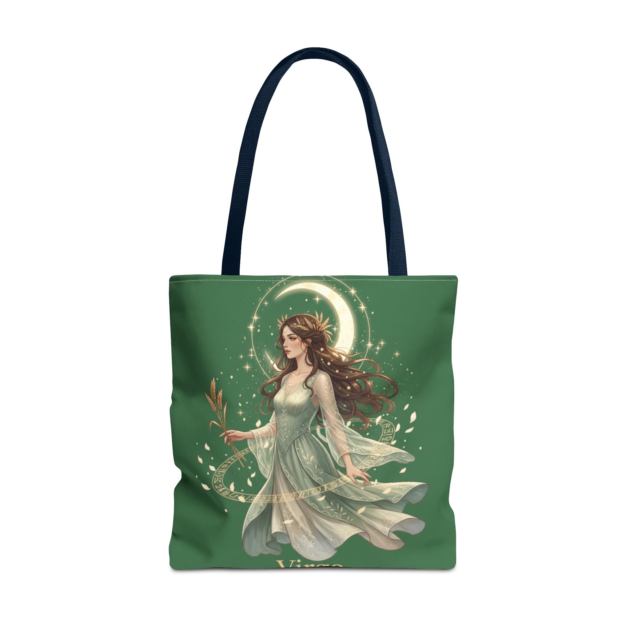 Mystic Moon Goddess Tote Bag — Ethereal Green All-Over Print Tote