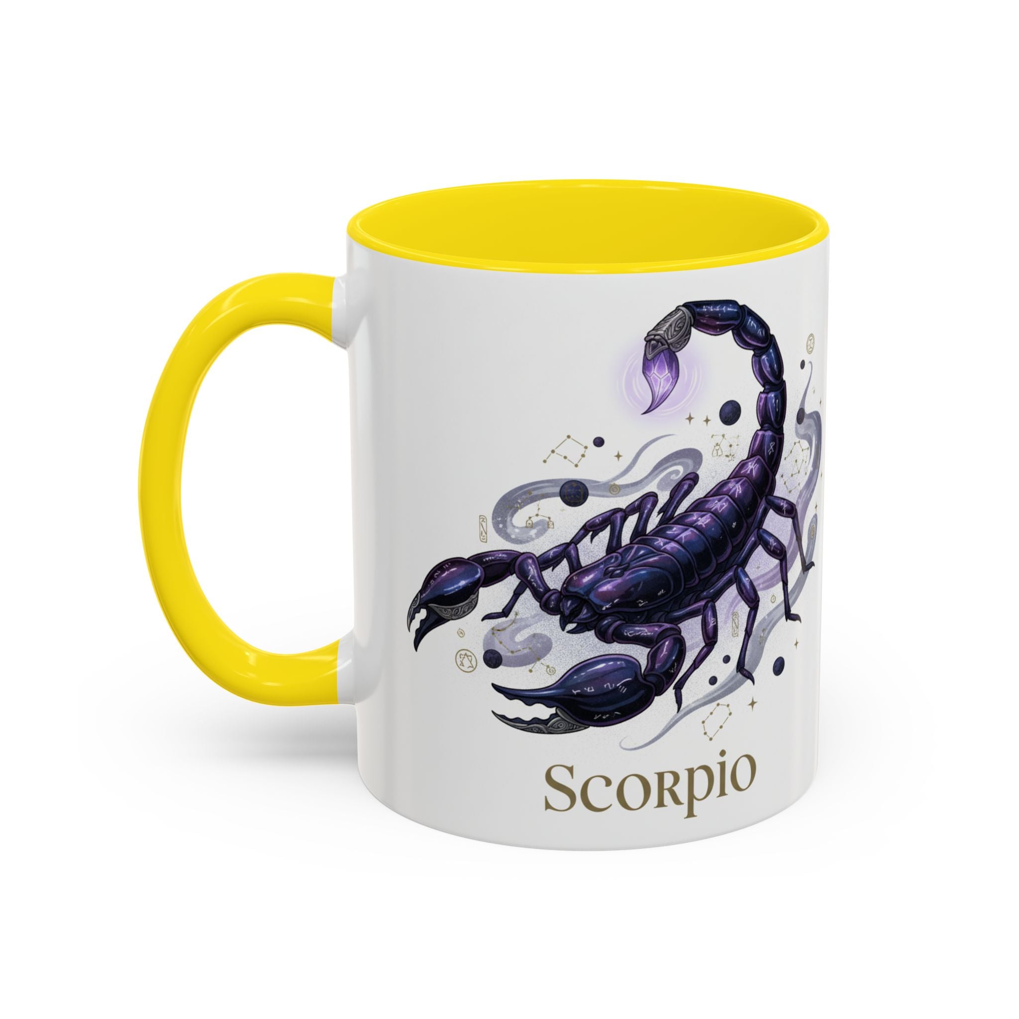 Scorpio Zodiac Coffee Mug — Purple Scorpion Accent Mug (11/15oz)