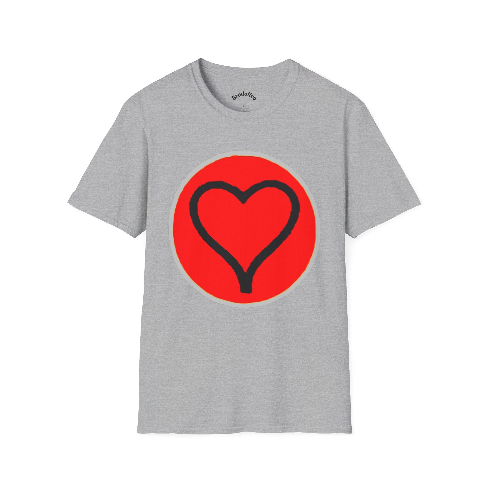 Heart Badge T-Shirt — Red Circle Love Graphic Tee