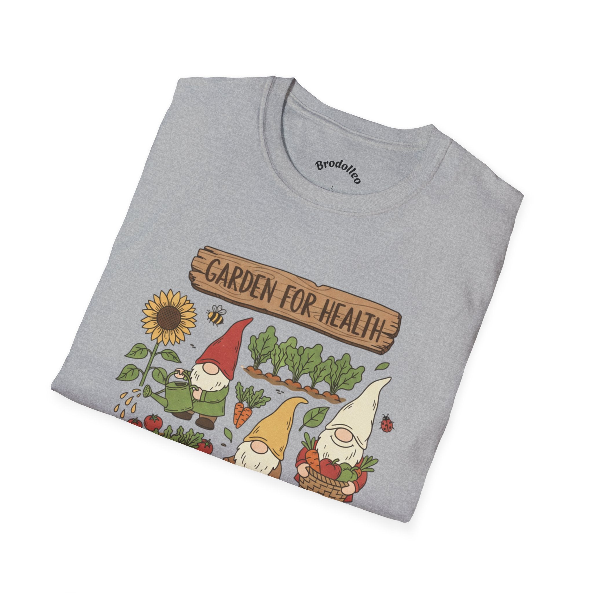 Garden Gnome T-Shirt — "Garden for Health" Cute Gardening Tee