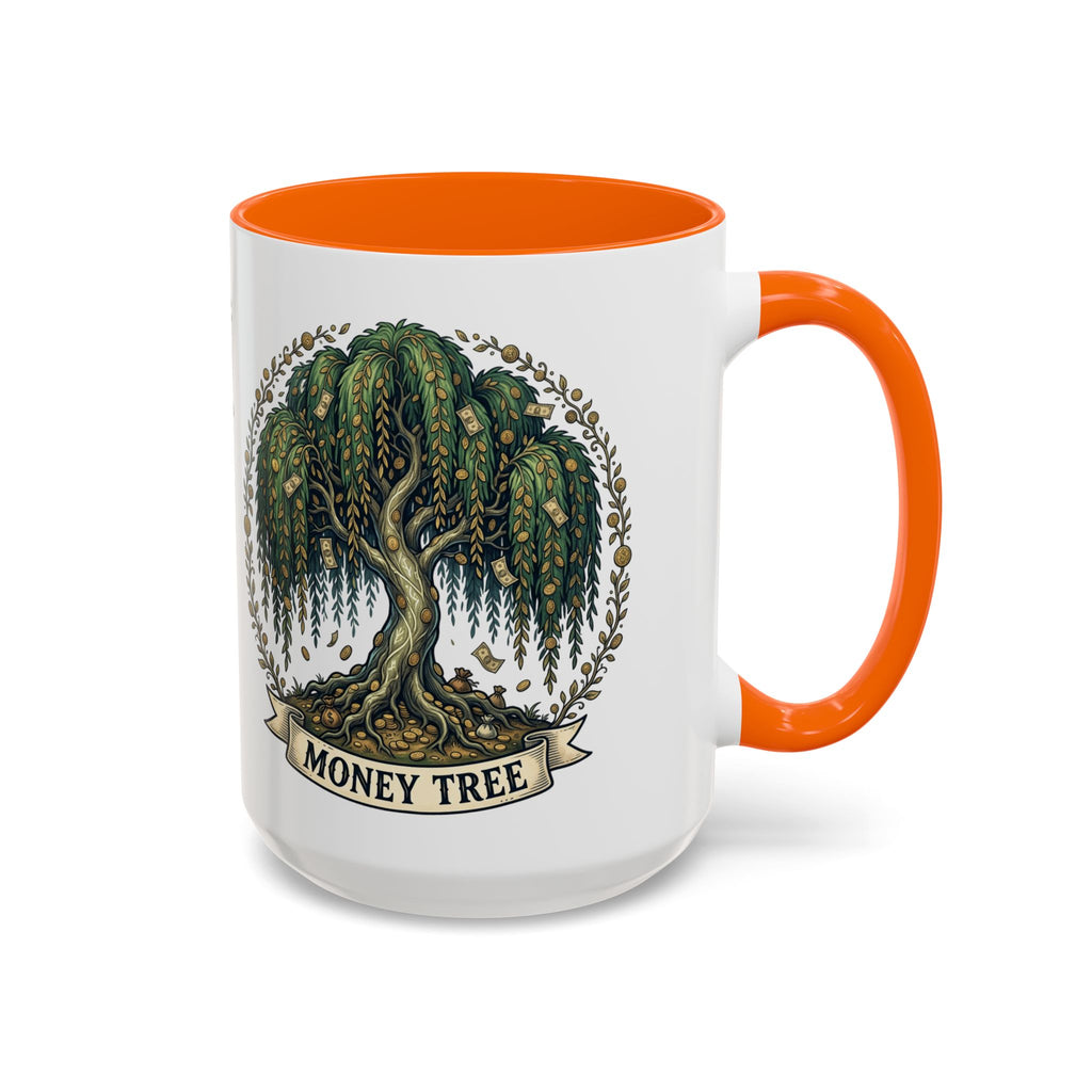 Money Tree Accent Coffee Mug — Inspirational 11/15oz Ceramic Mug with "Money Tree" Design