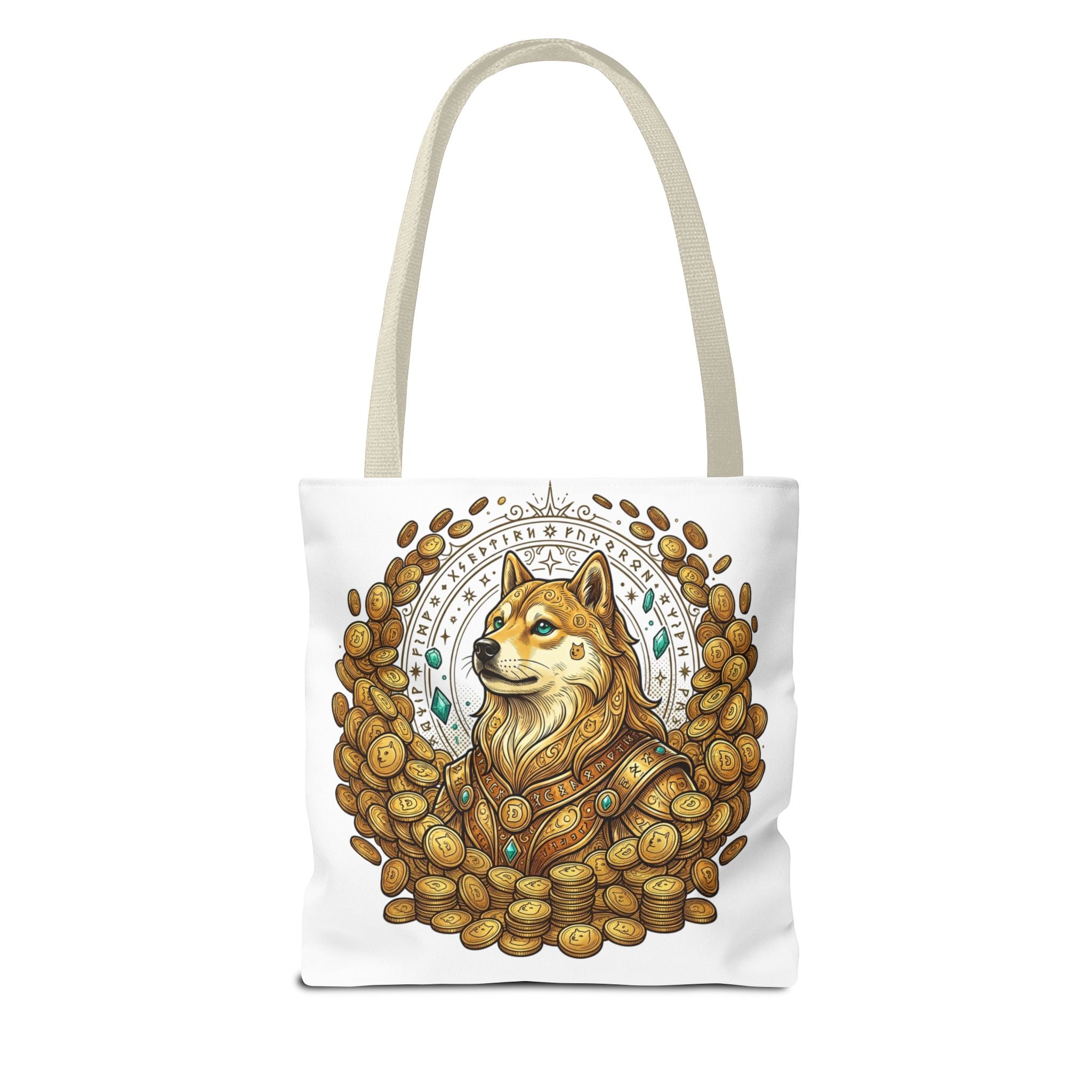 Dogecoin Shiba Inu Coin Pile Tote Bag — Crypto Meme Art Tote