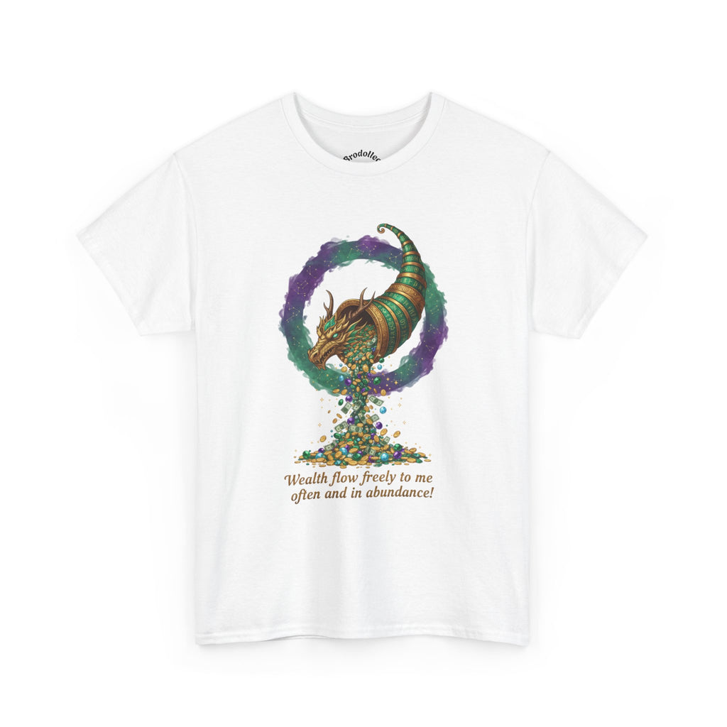 T-Shirt — Cornucopia Wealth Design: "Wealth Flows Freely to Me" Affirmation Tee