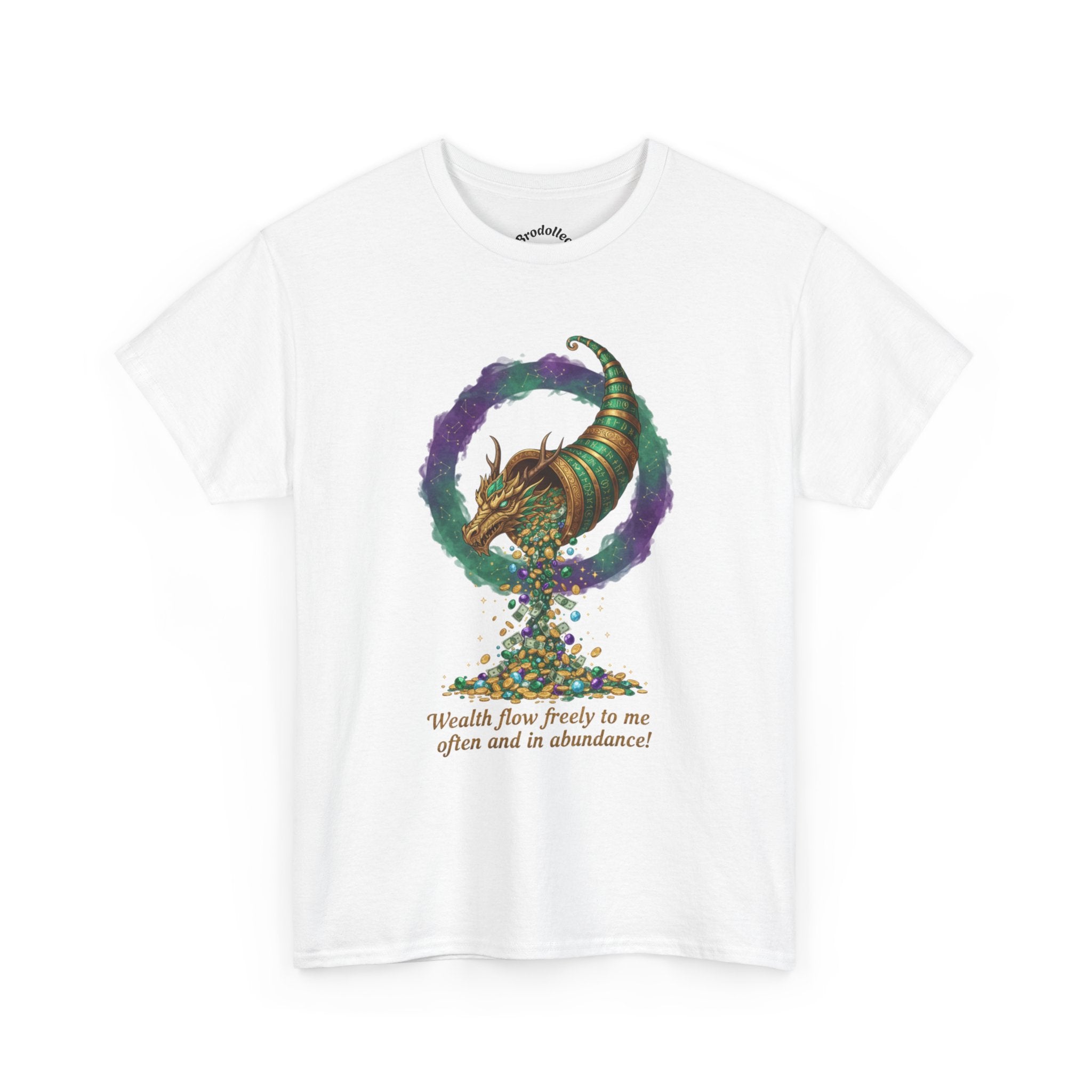 T-Shirt — Cornucopia Wealth Design: "Wealth Flows Freely to Me" Affirmation Tee