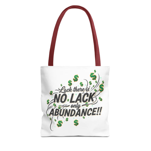 Abundance Tote Bag — "No Lack Only Abundance" Motivational Money Design