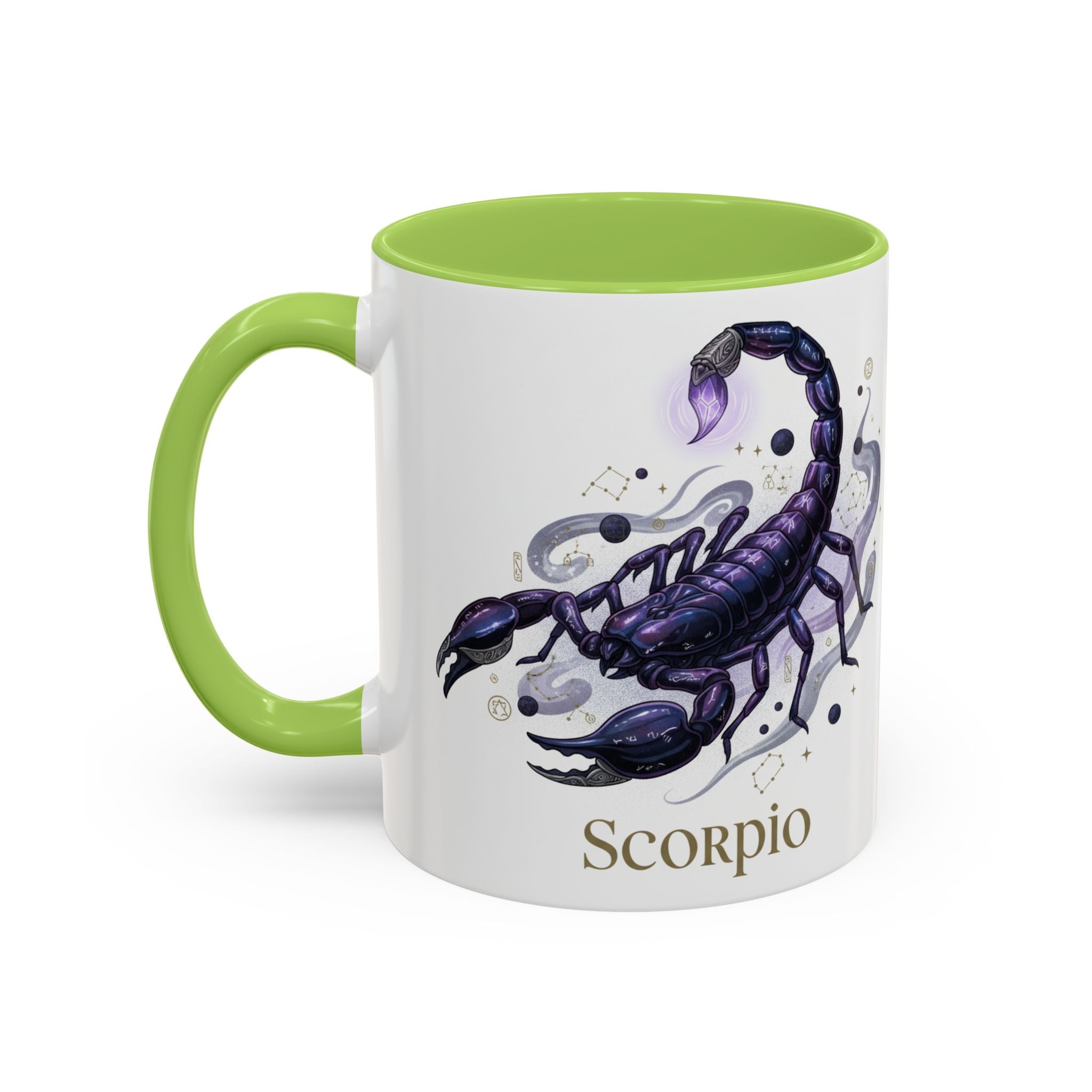 Scorpio Zodiac Coffee Mug — Purple Scorpion Accent Mug (11/15oz)