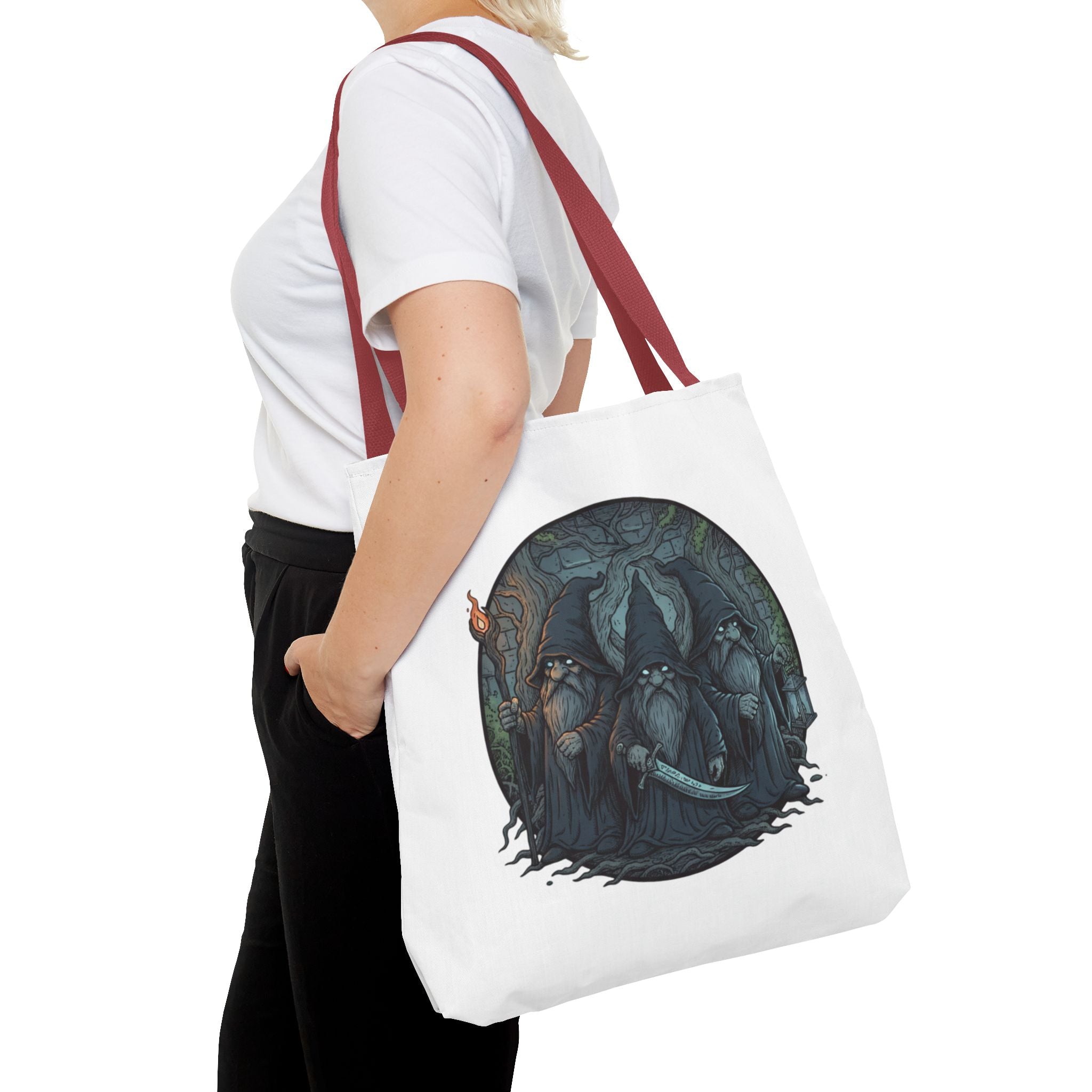 Mystic Grove Wizards Tote Bag — Fantasy Circle Art All-Over Print
