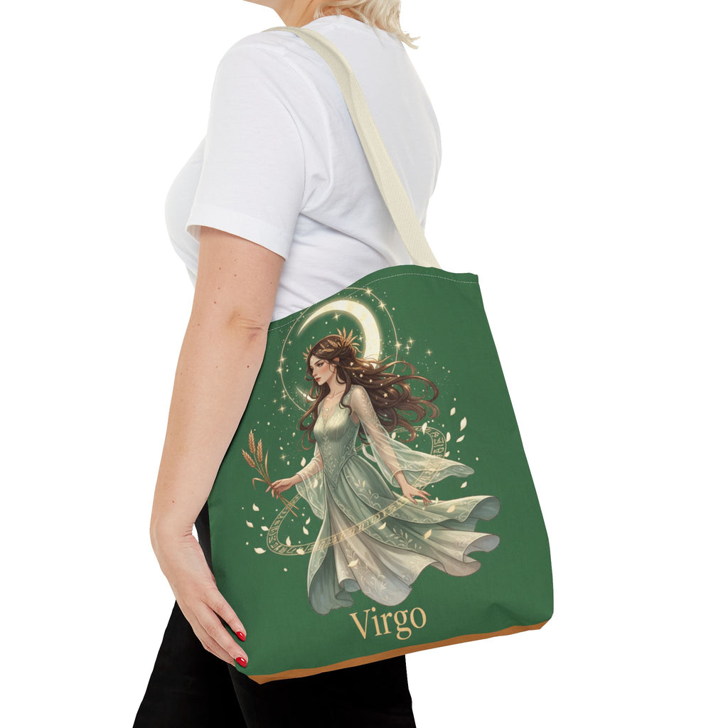Mystic Moon Goddess Tote Bag — Ethereal Green All-Over Print Tote