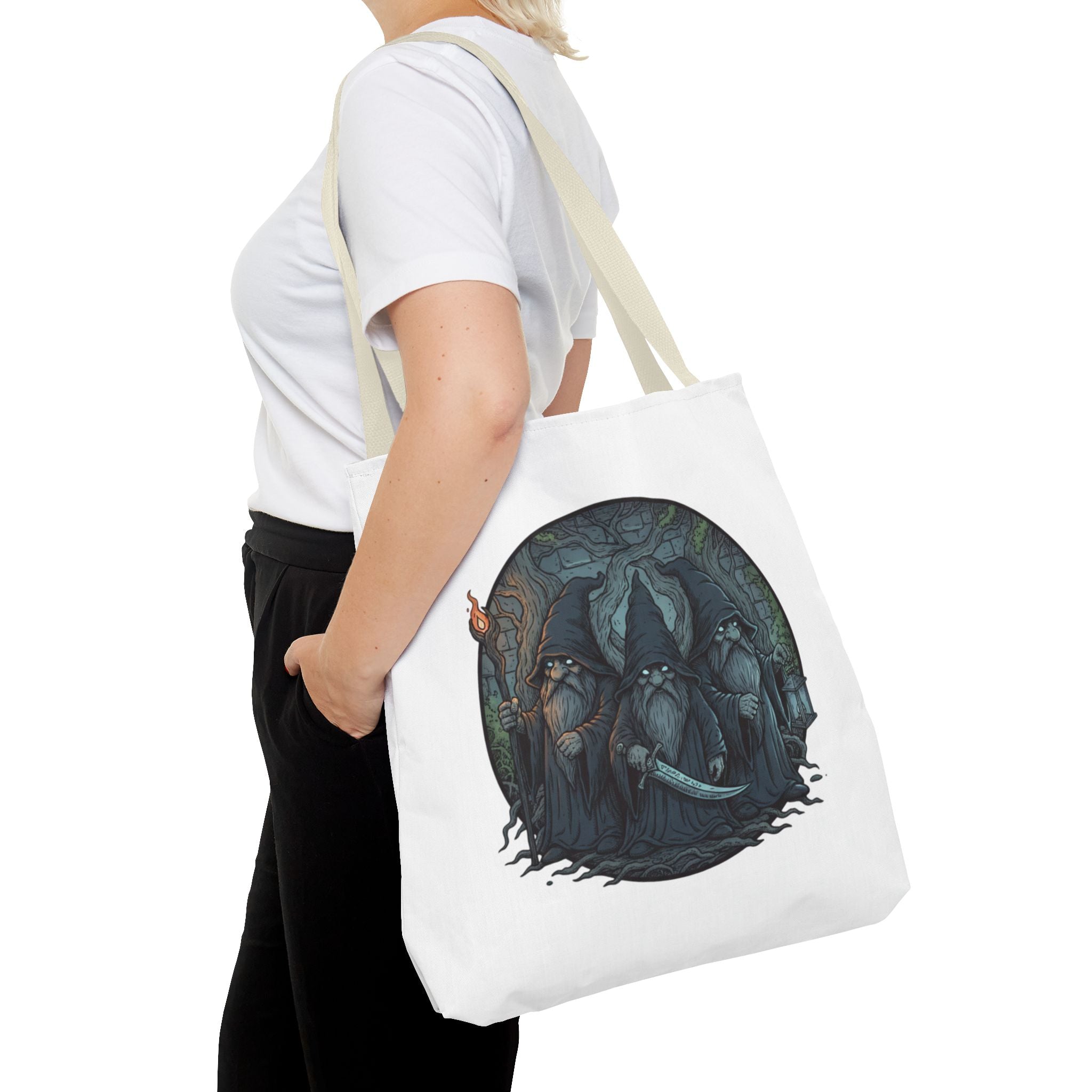 Mystic Grove Wizards Tote Bag — Fantasy Circle Art All-Over Print