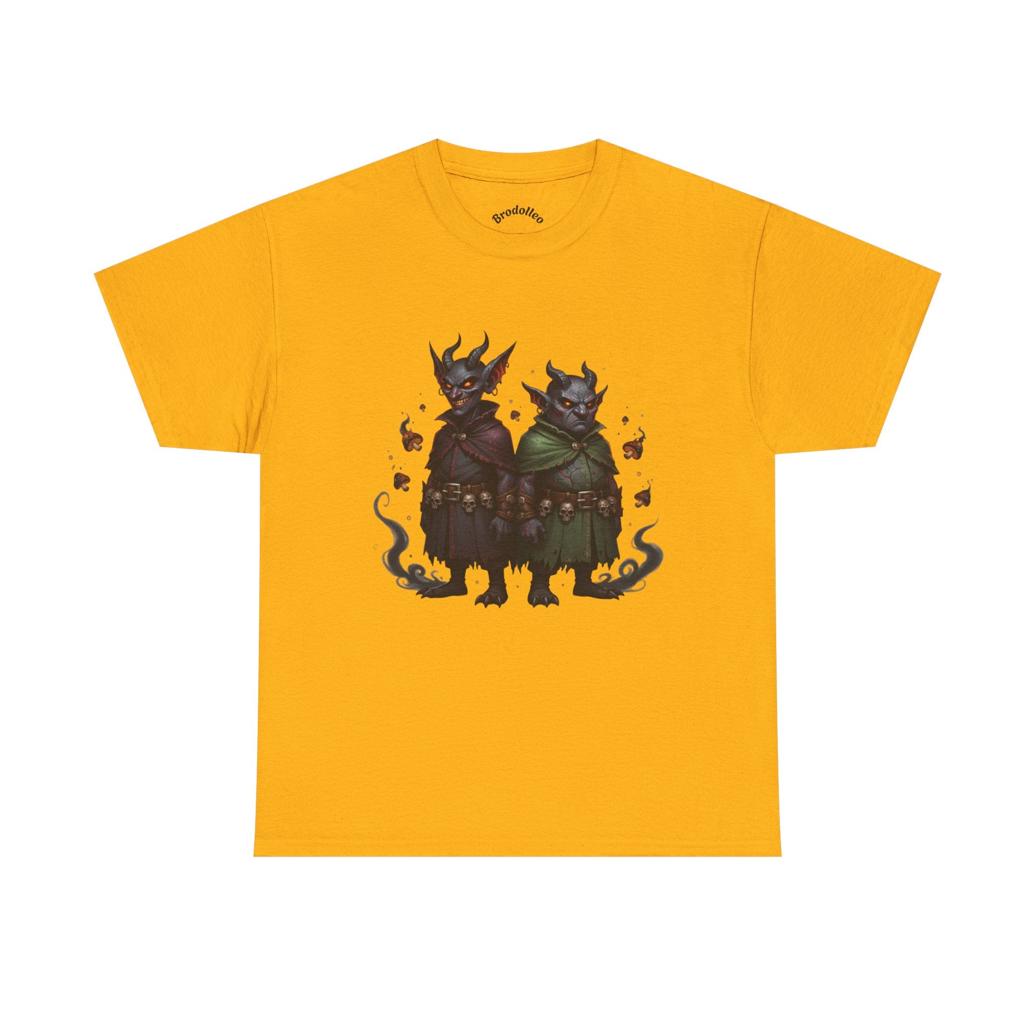 Demonic Twins Graphic Tee — Gothic Fantasy Demon Couple T-Shirt