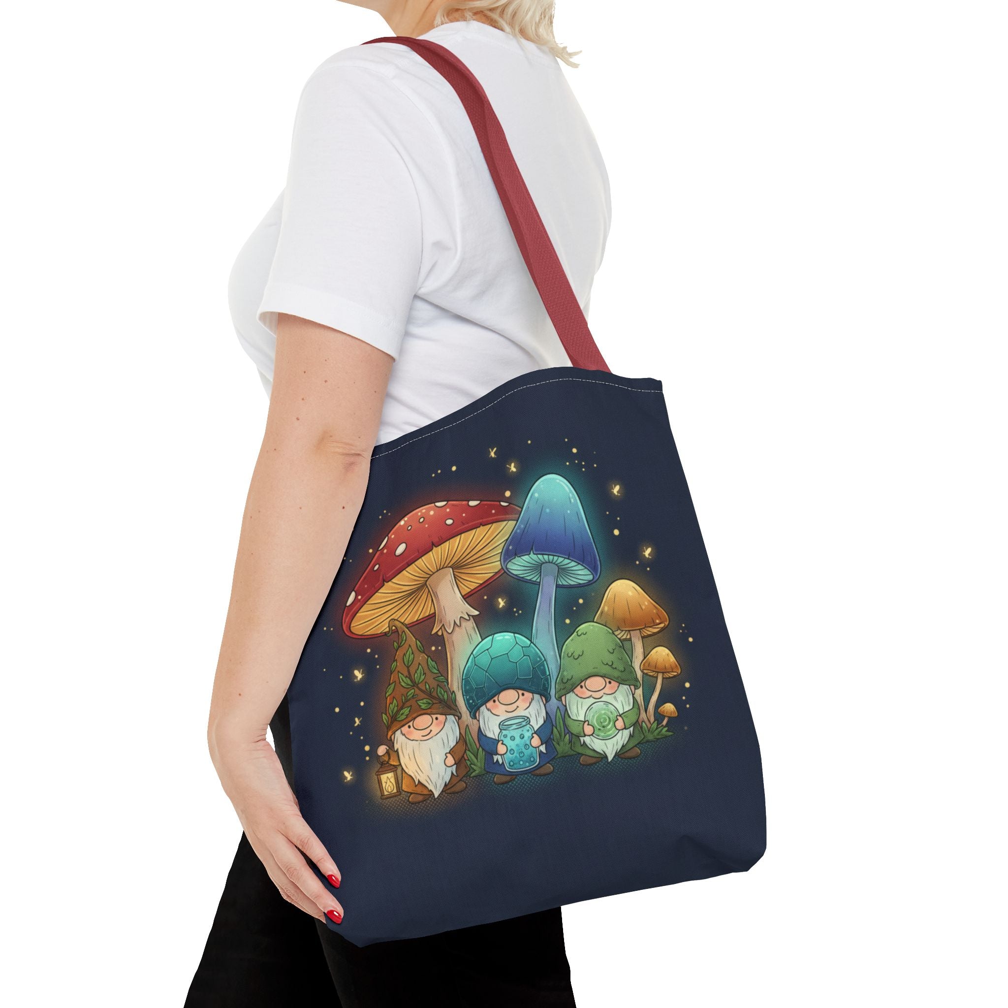 Mushroom Gnome Tote Bag — Whimsical Forest Fairycore AOP Tote