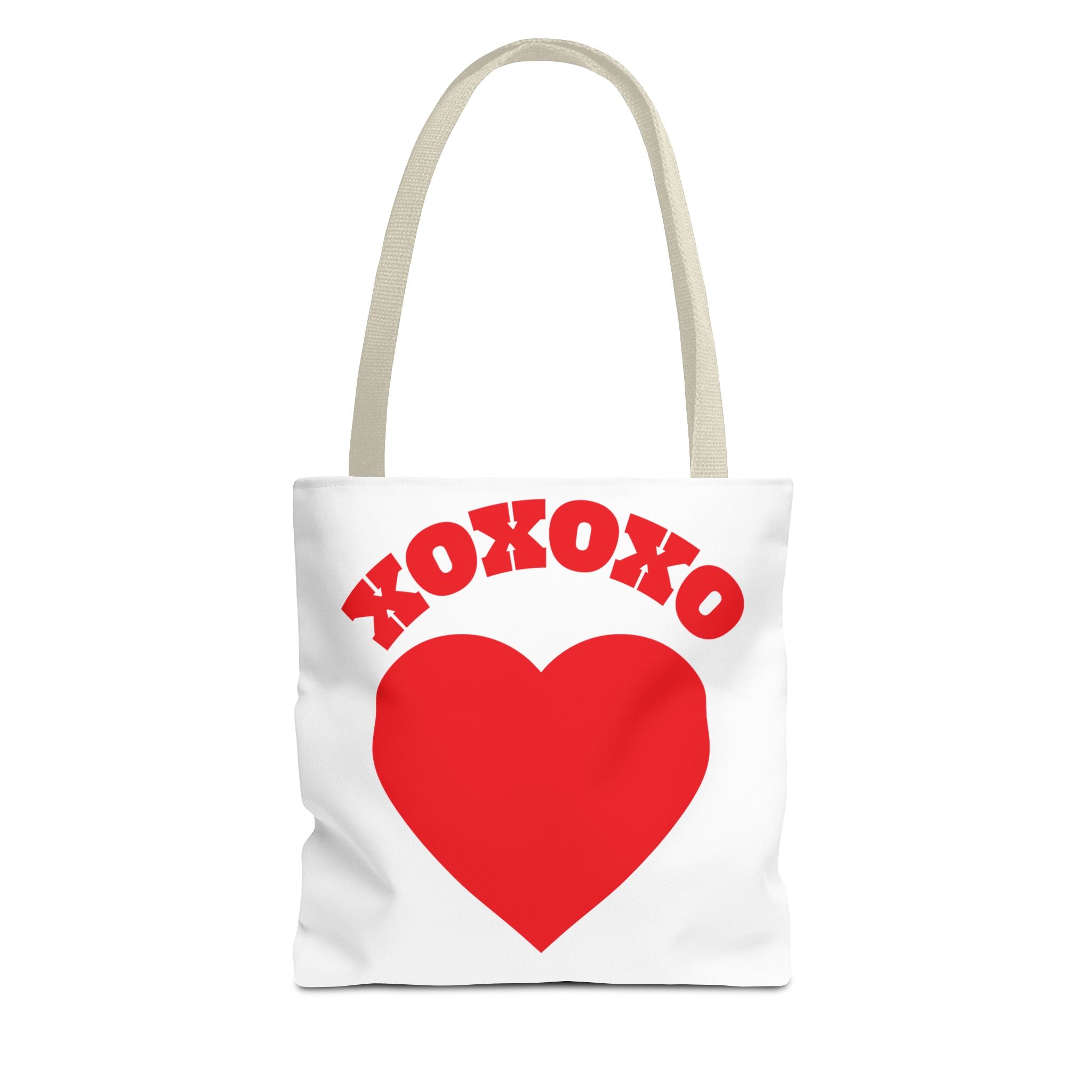 Valentine Heart 'XOXOXO' Tote Bag — Romantic Red Heart Canvas Tote for Valentine's Day