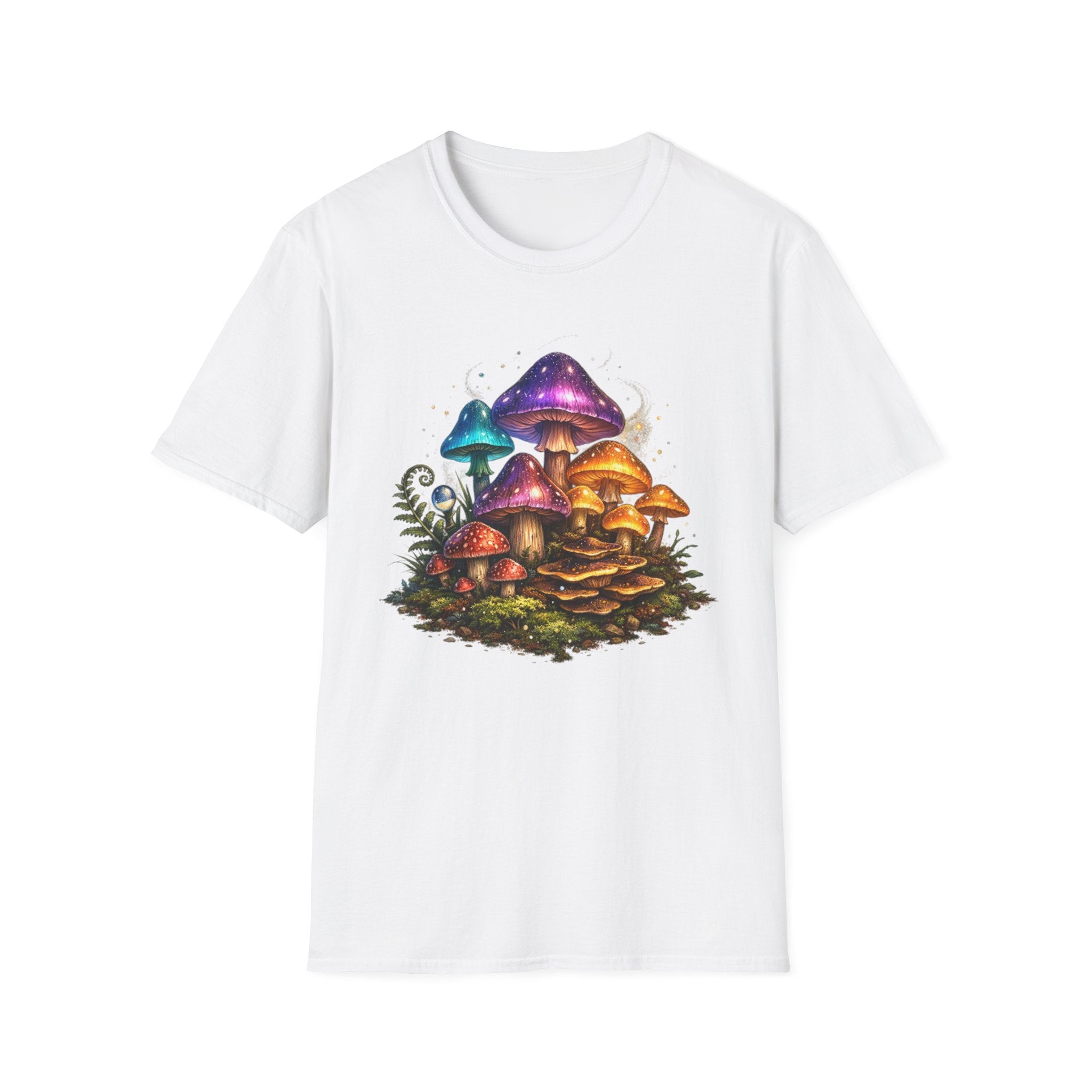 Mushroom Grove Graphic T-Shirt — Colorful Fantasy Fungi Design