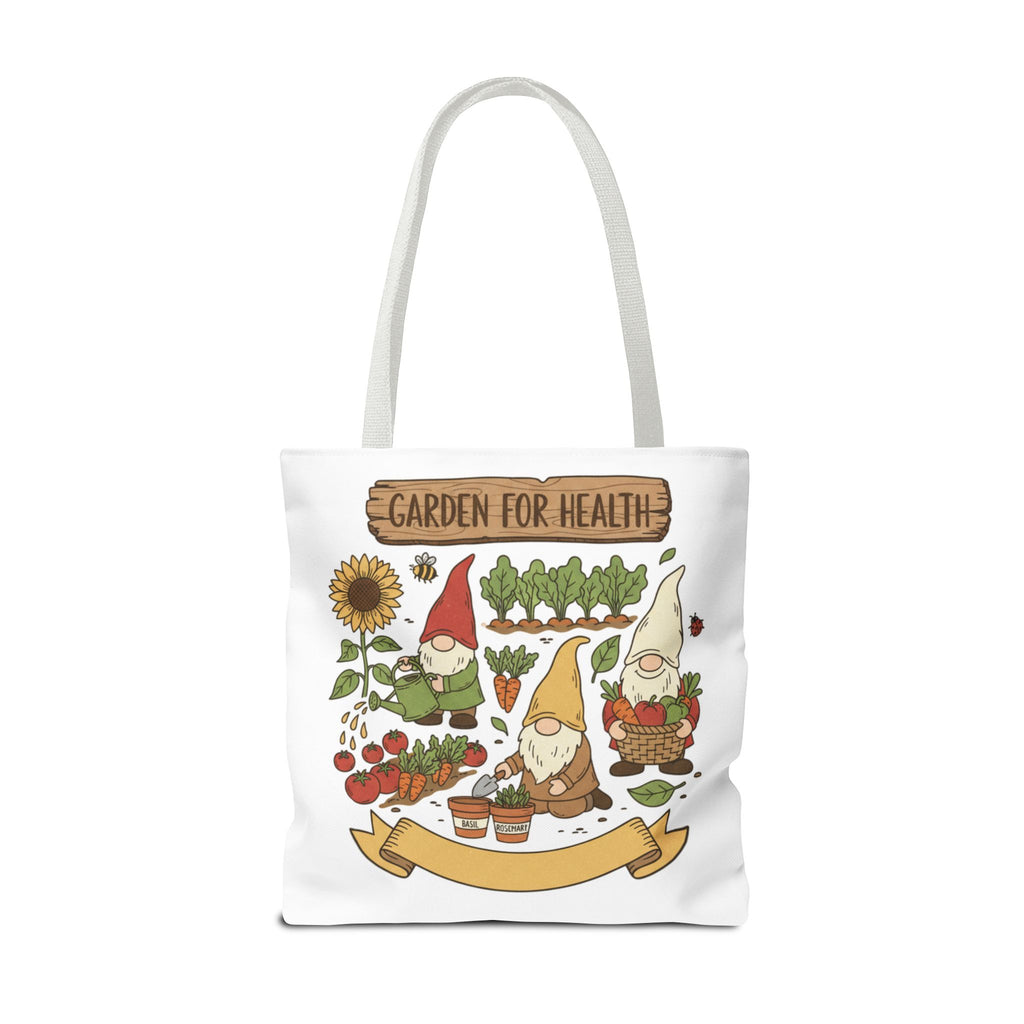 Garden Gnome Tote Bag - "Garden For Health" Cute Eco Shopper