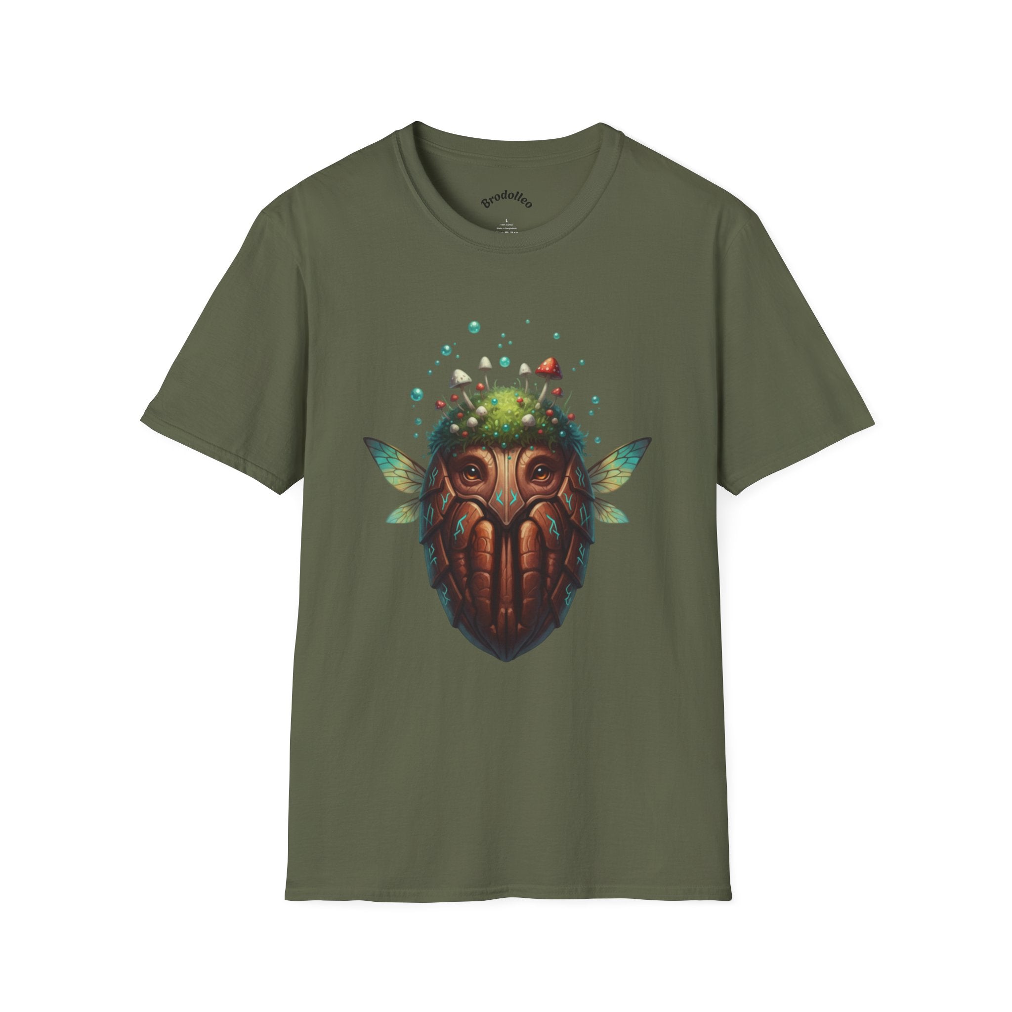 Fantasy Forest Mask T-Shirt — Woodland Creature Tee with Mushroom Crown