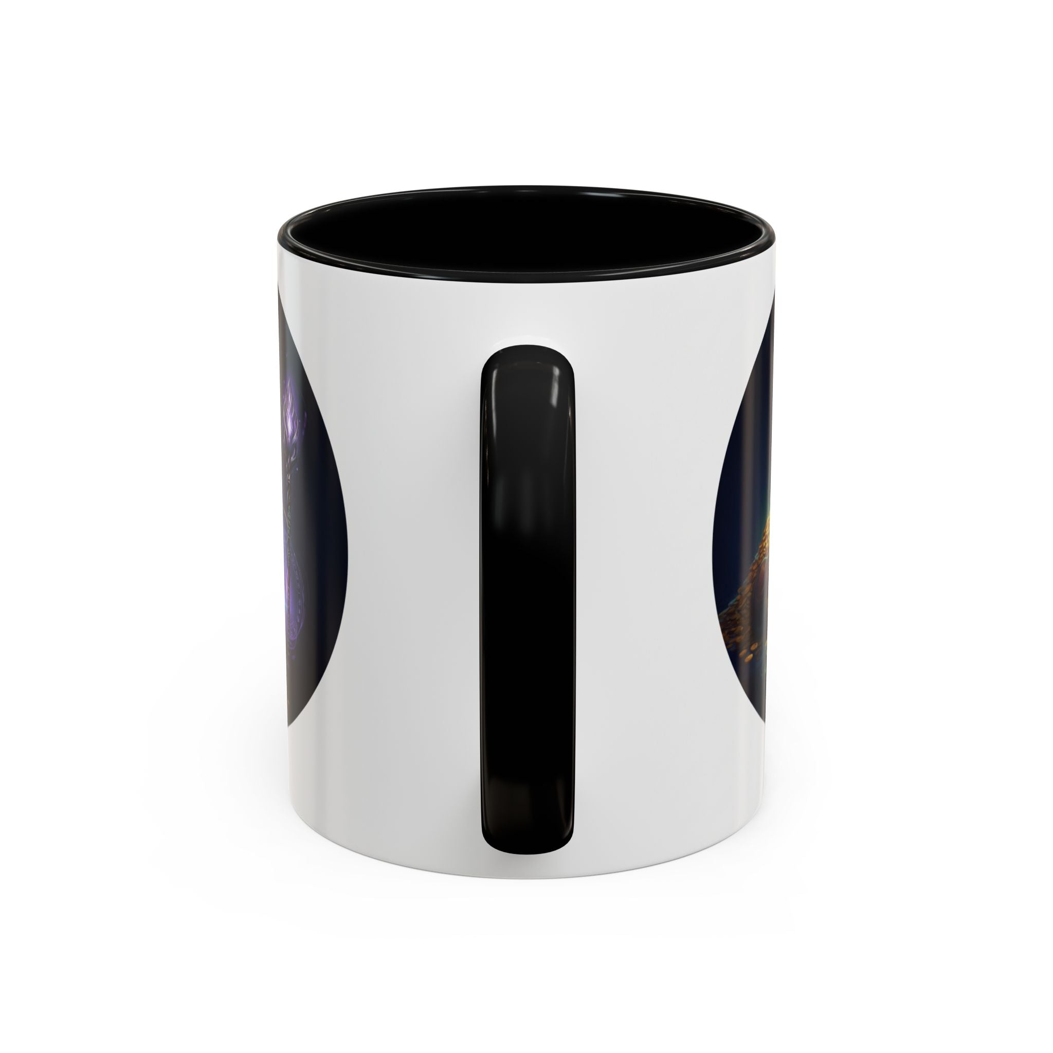 Magic Crown Coffee Mug — Fantasy Wizard Staff & Spilled Gold Accent Mug (11/15 oz)