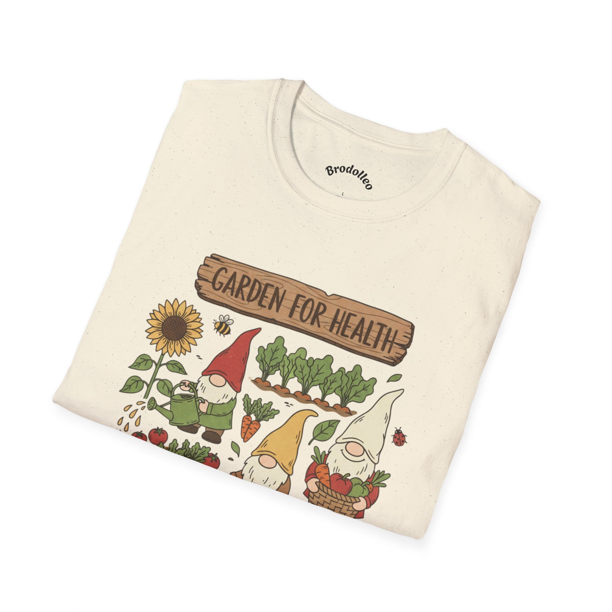 Garden Gnome T-Shirt — "Garden for Health" Cute Gardening Tee