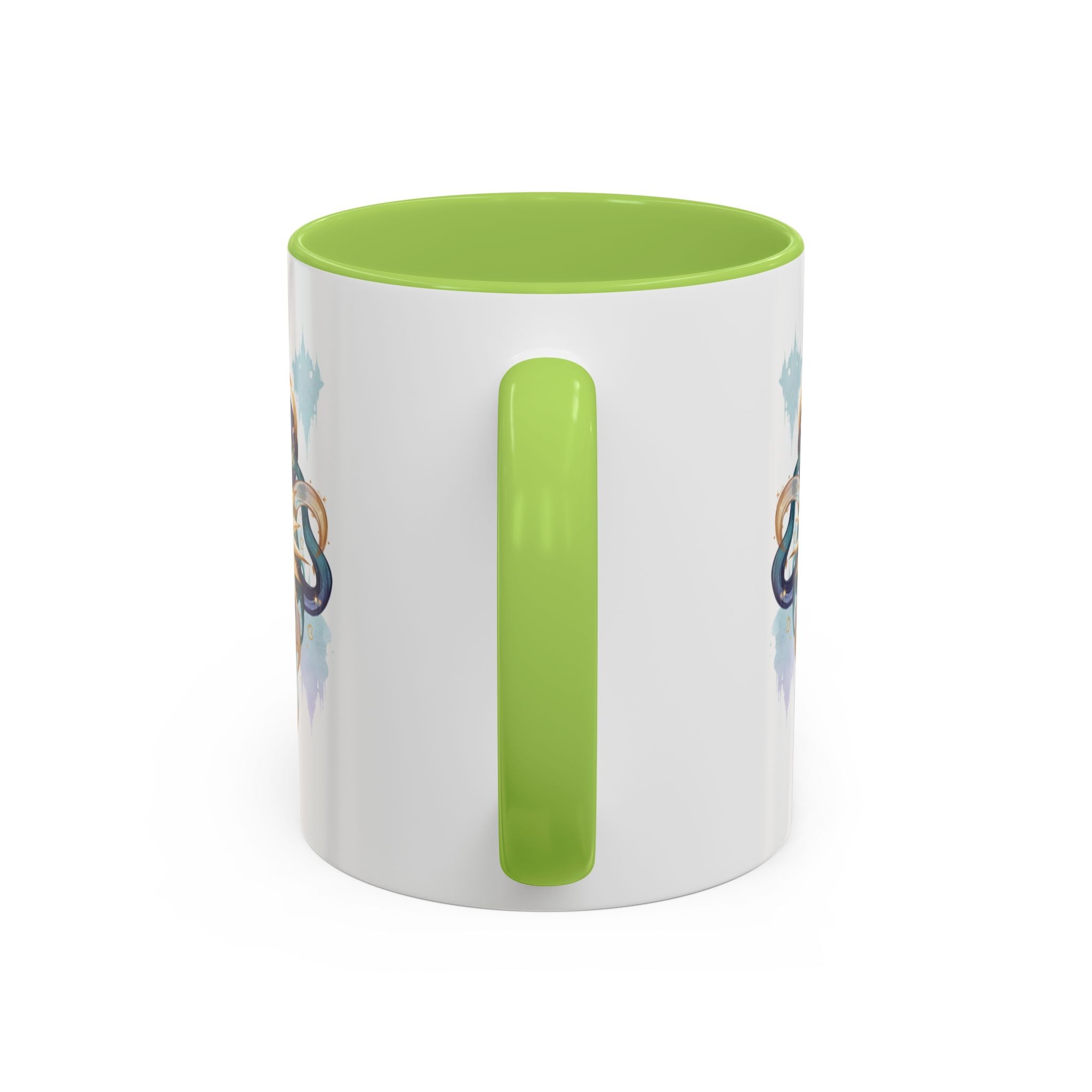 Celestial Nautilus Accent Coffee Mug — Ocean Sun Compass Art (11/15oz)