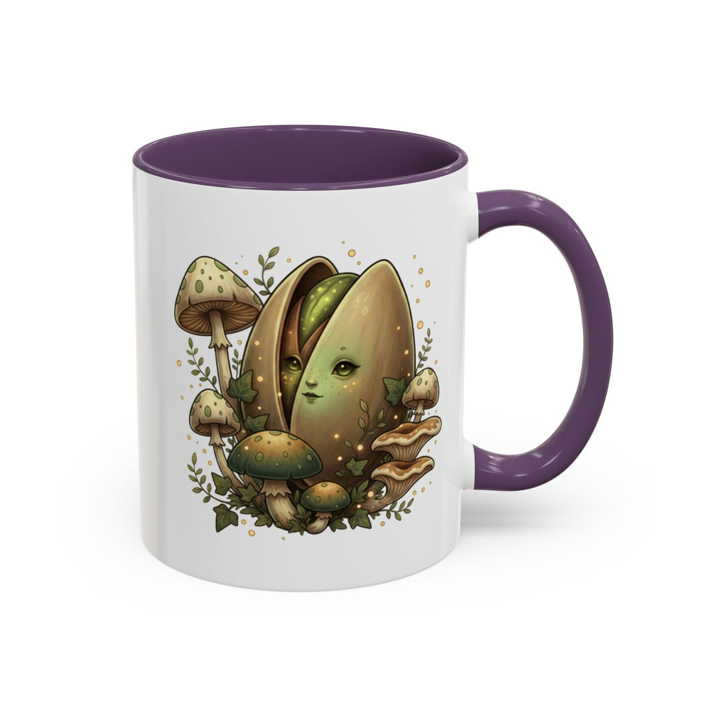 Mushroom Forest Accent Coffee Mug — Cute Woodland Fungi Design (11/15oz)