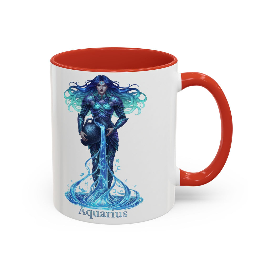Aquarius Zodiac Coffee Mug — Water Bearer Astrology Accent Mug