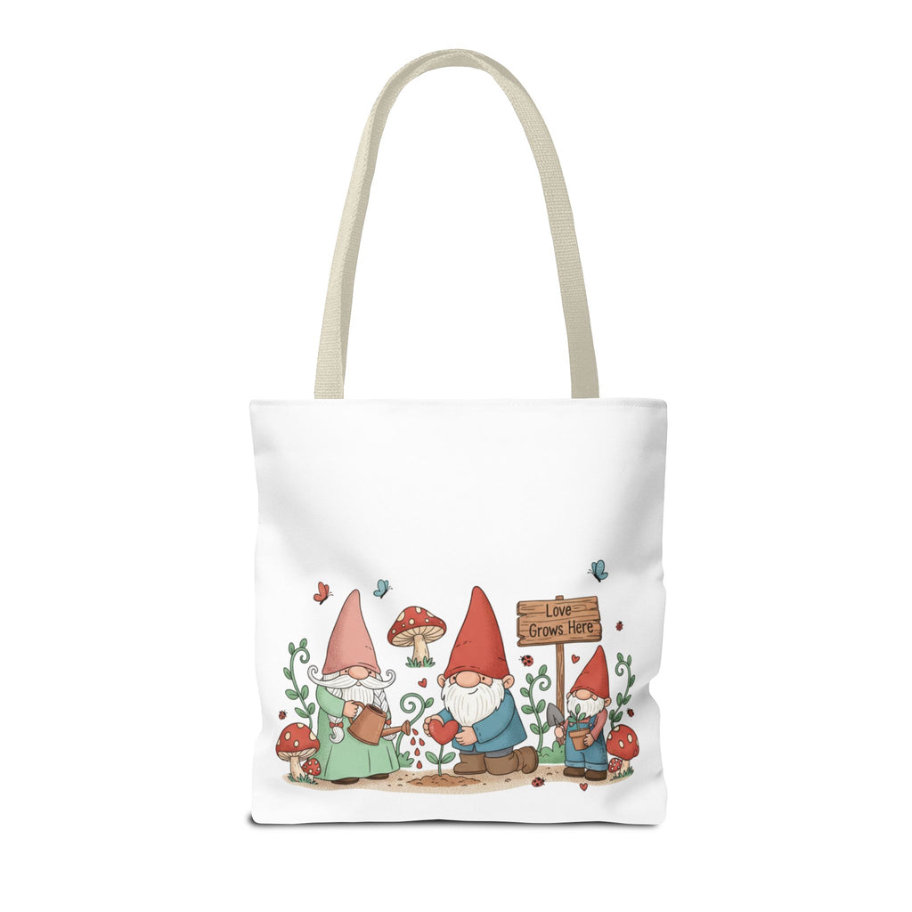 Gnome Garden Tote Bag – Cute Mushroom Gnomes All-Over Print