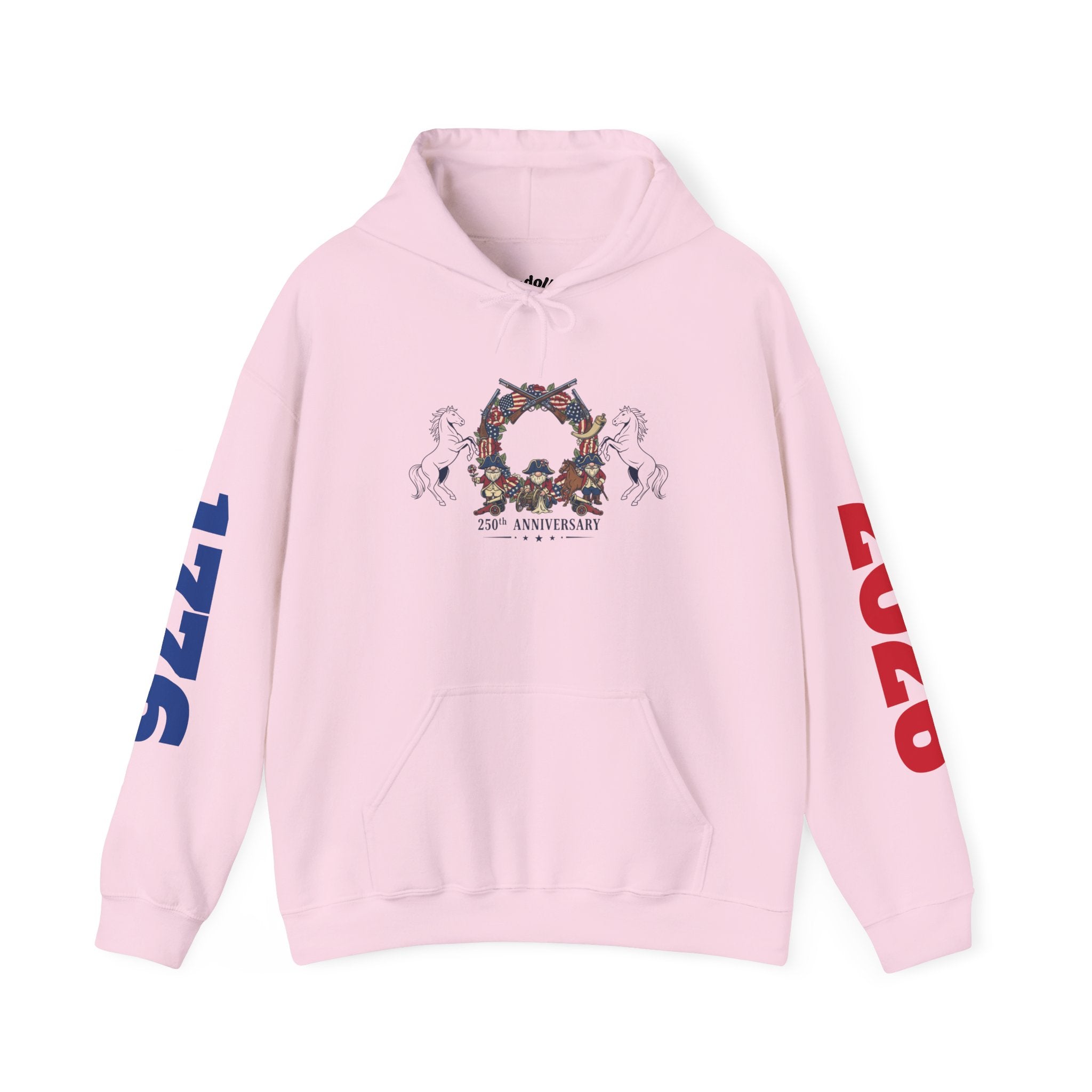 Anniversary Skull Hoodie — 10th Anniversary Floral Skull Pullover (Red & Blue Sleeve Years)