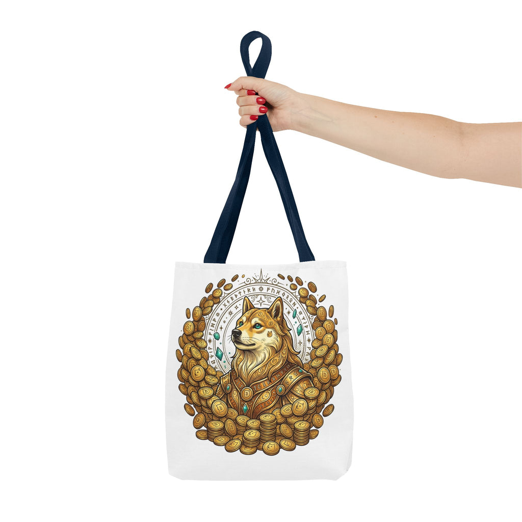 Dogecoin Shiba Inu Coin Pile Tote Bag — Crypto Meme Art Tote