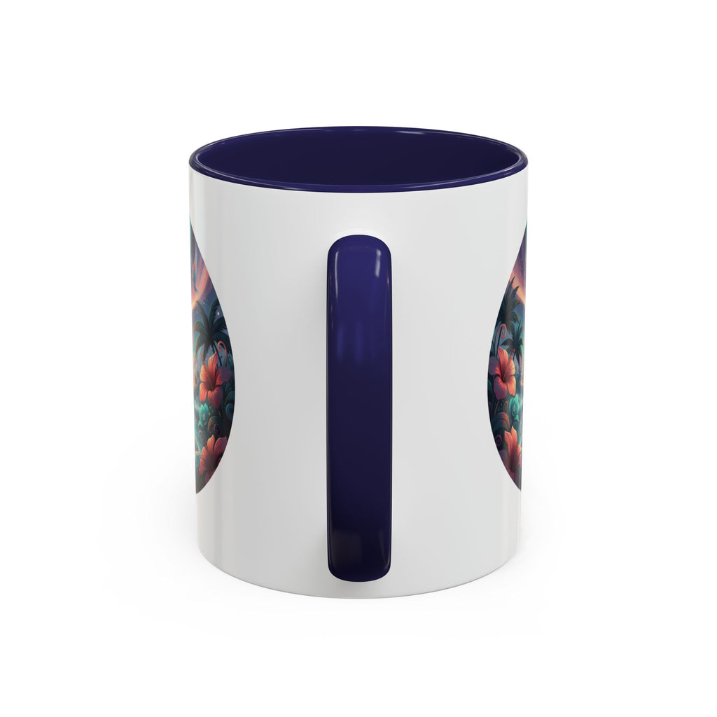 Tropical Sunset Coffee Mug — Romantic Beach Couple Accent Mug (11/15 oz)