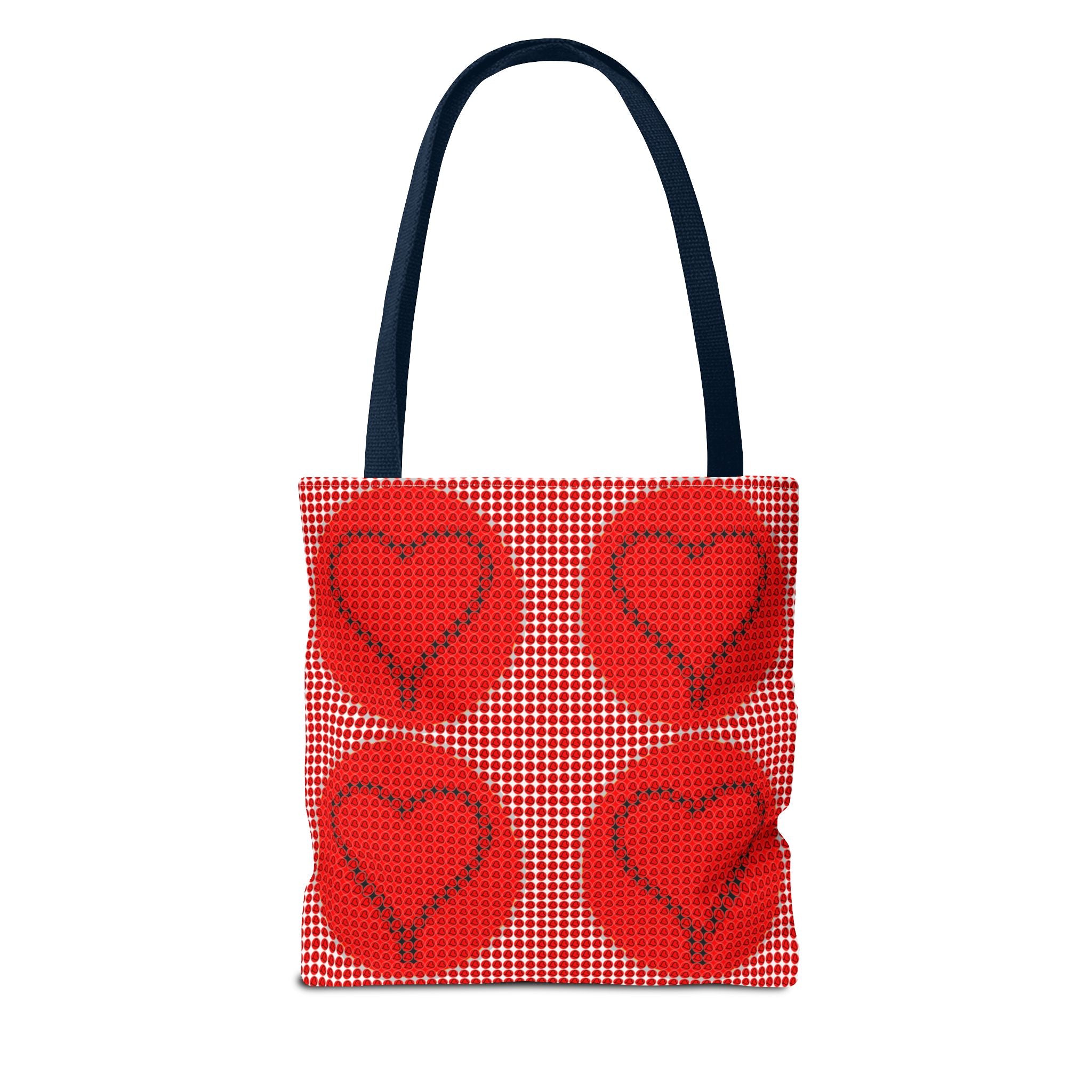 Heart Pattern Tote Bag — Red Valentine All-Over Print Canvas Tote