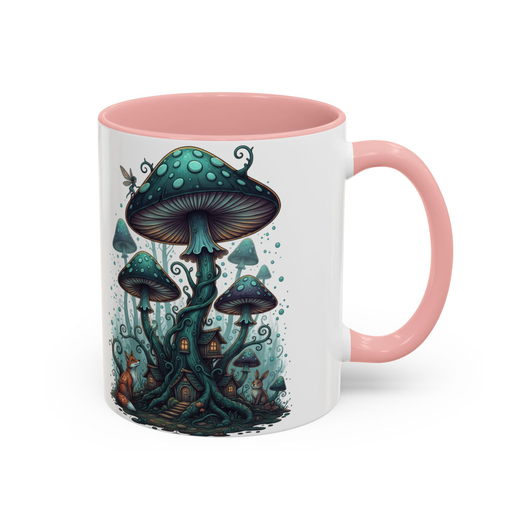 Enchanted Mushroom Cottage Coffee Mug — Fantasy Forest Accent Mug