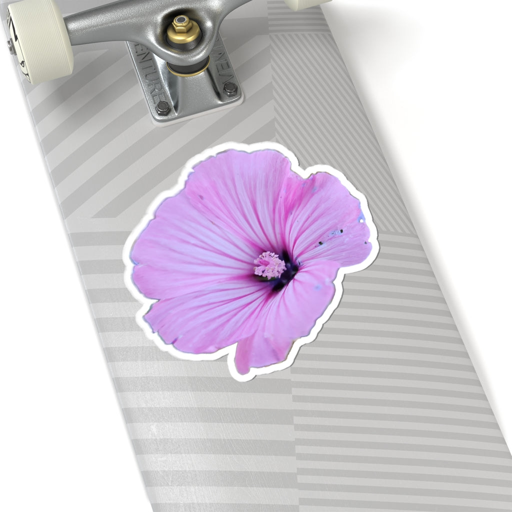 Pink Hibiscus Kiss-Cut Sticker – Floral Laptop & Water Bottle Decal