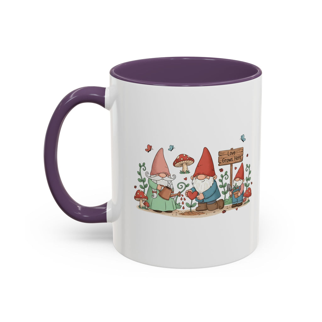 Gnome Garden Coffee Mug — Cute ‘Love Grows Here’ Accent Mug