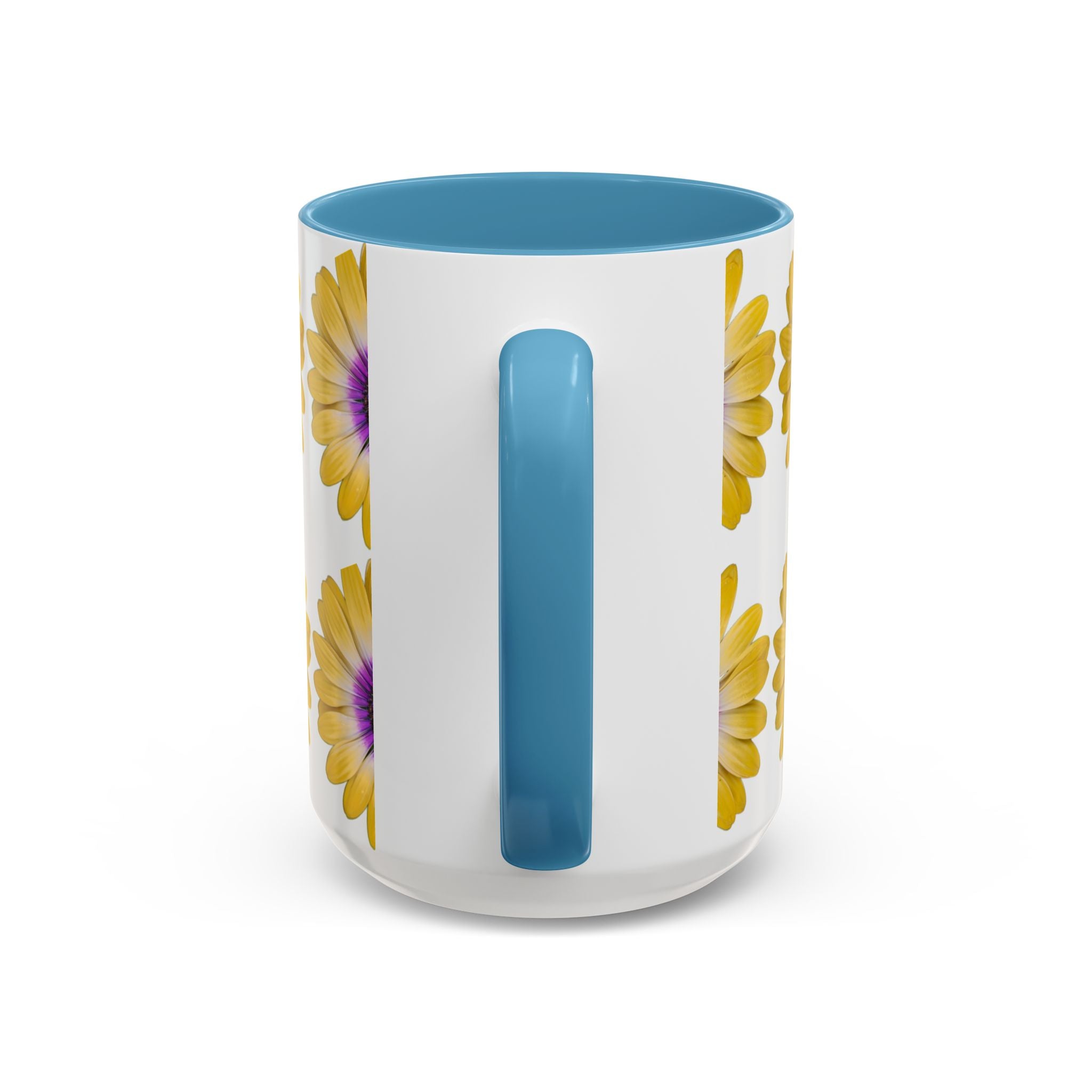 Yellow Purple Daisy Accent Coffee Mug – Floral Pattern 11/15oz