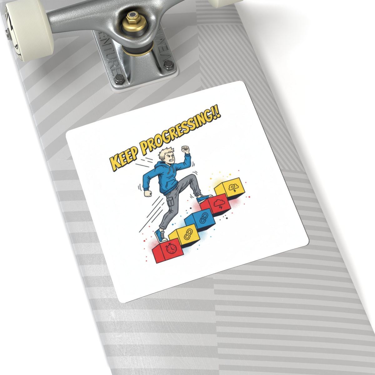 Keep Progressing Sticker — Motivational Laptop Kiss-Cut Sticker