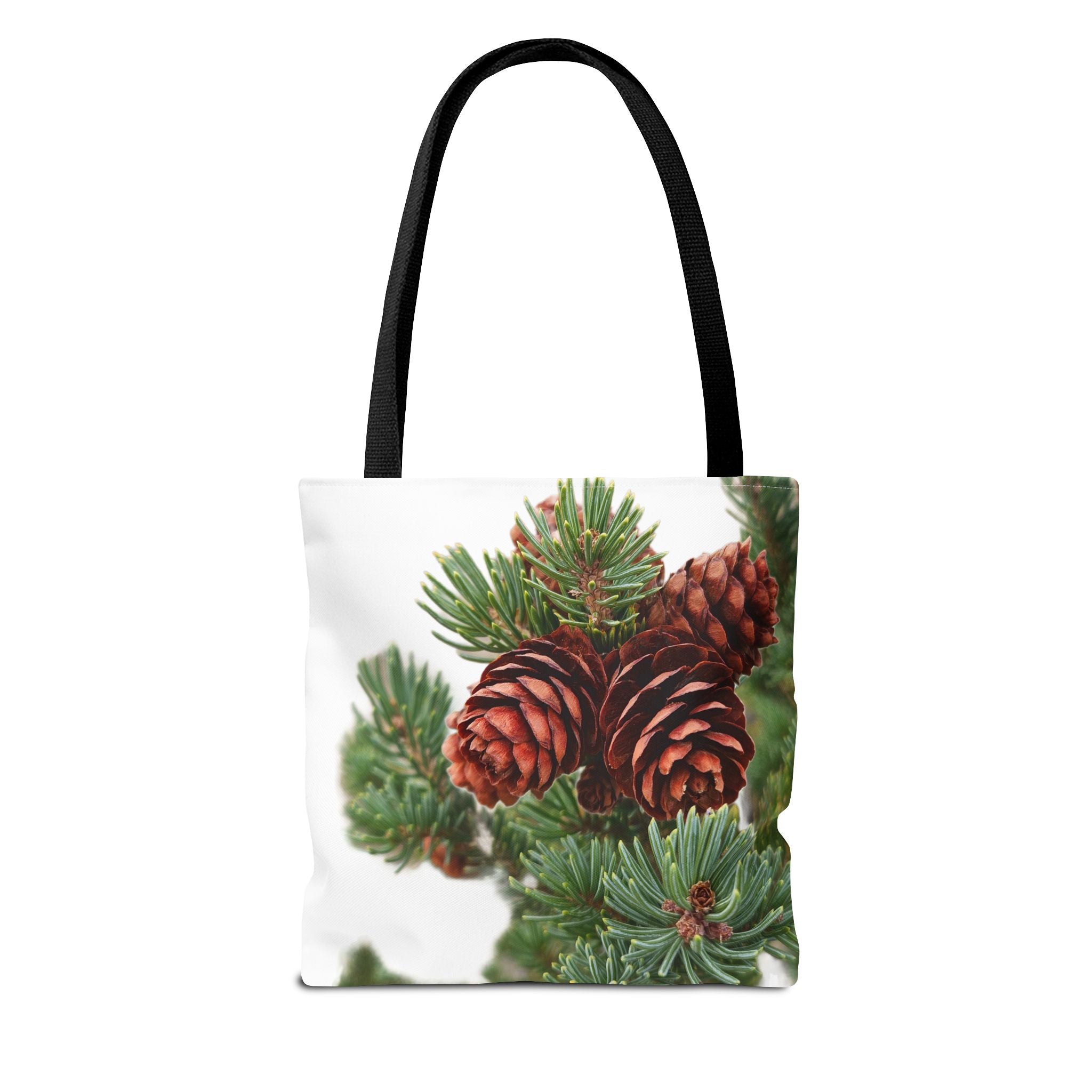 Pinecone Winter Tote Bag — Botanical Evergreen Holiday Market Bag