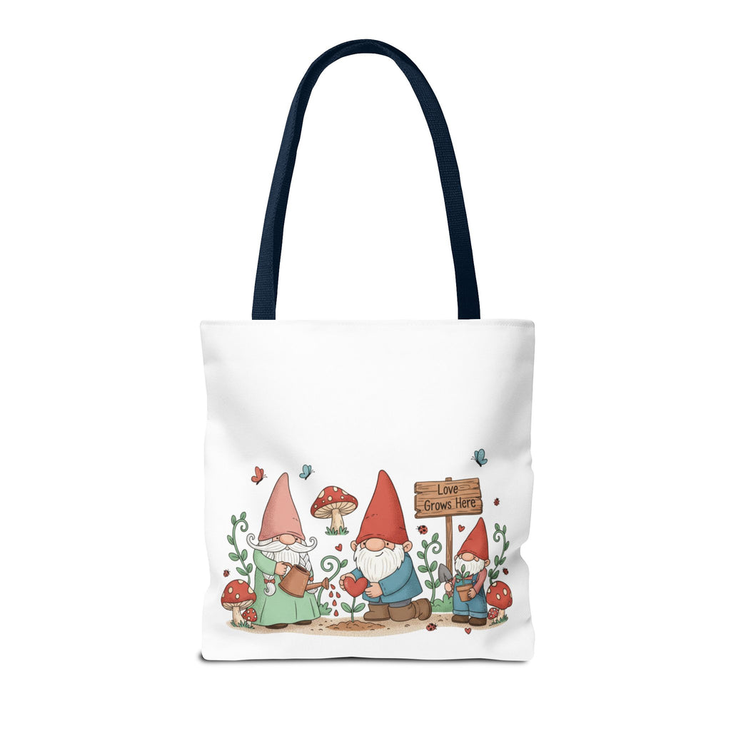 Gnome Garden Tote Bag – Cute Mushroom Gnomes All-Over Print