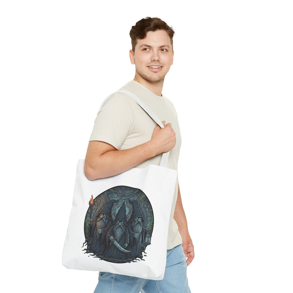 Mystic Grove Wizards Tote Bag — Fantasy Circle Art All-Over Print