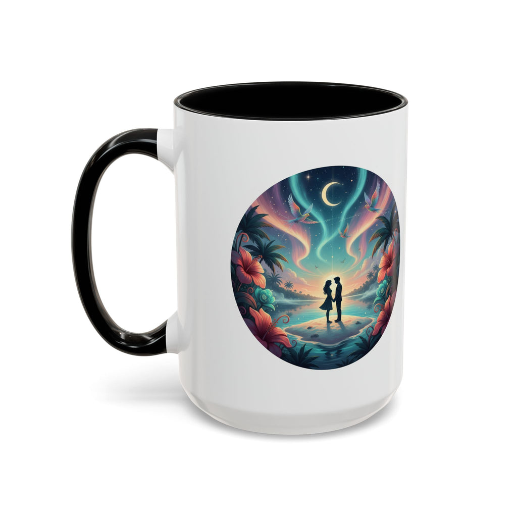 Tropical Sunset Coffee Mug — Romantic Beach Couple Accent Mug (11/15 oz)