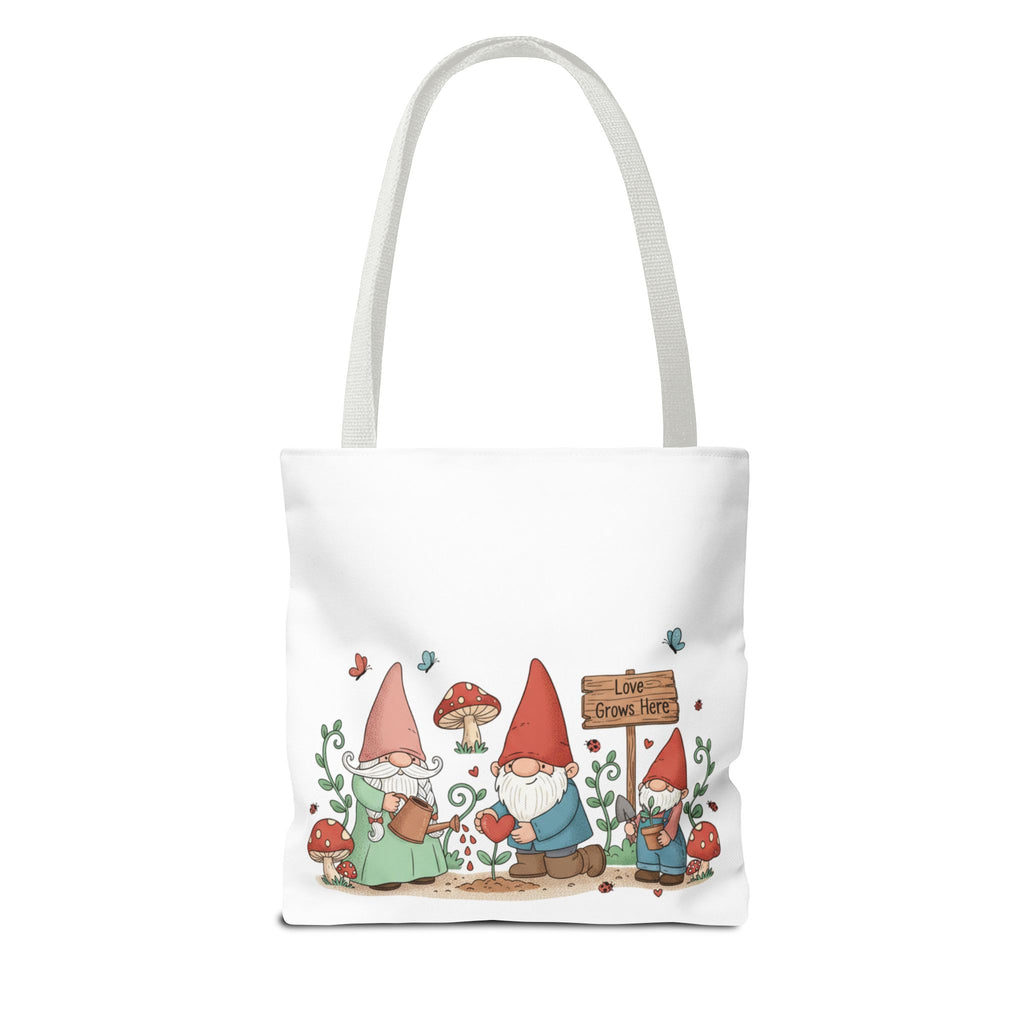Gnome Garden Tote Bag – Cute Mushroom Gnomes All-Over Print