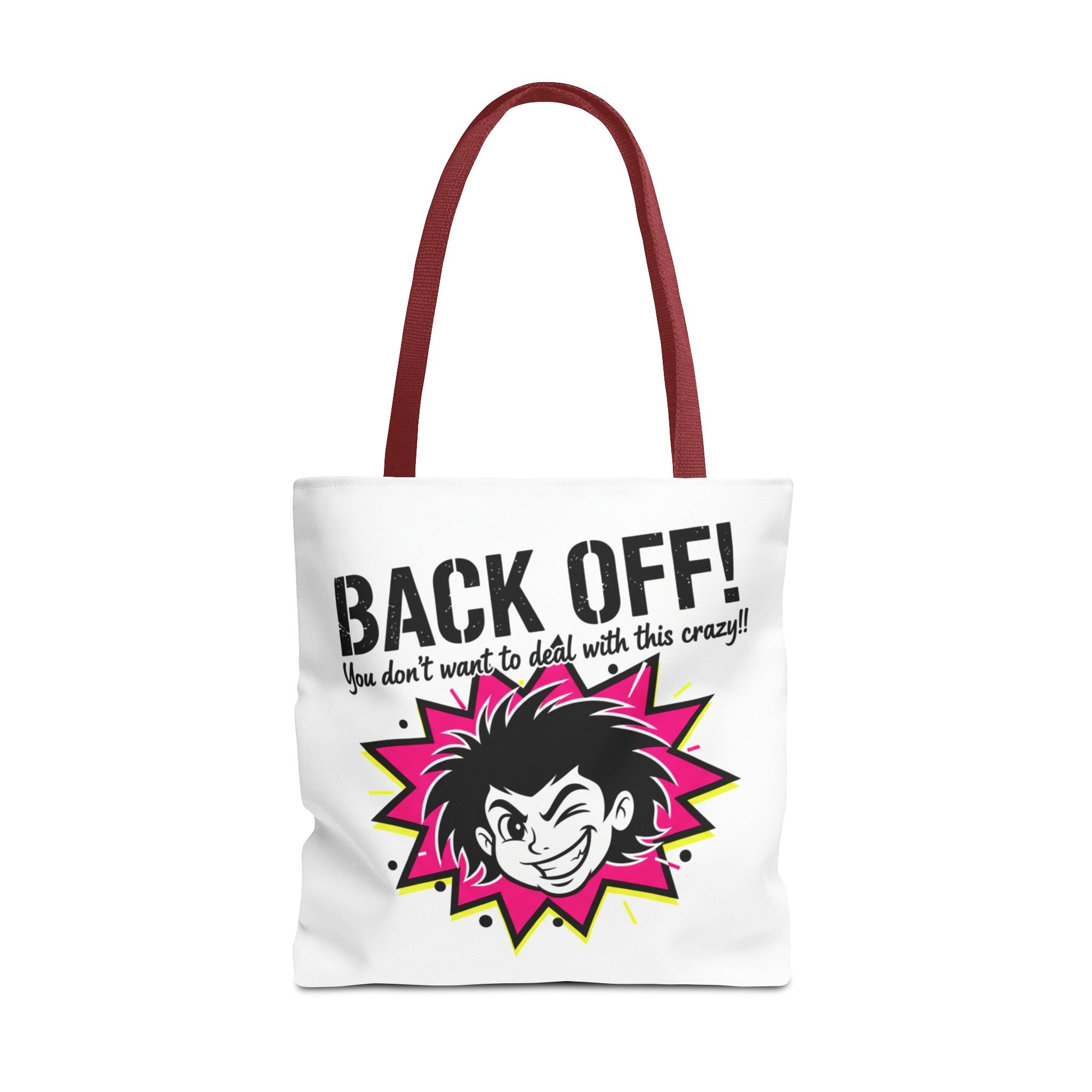 Back Off! Graphic Tote Bag — Funny Retro Punk Design
