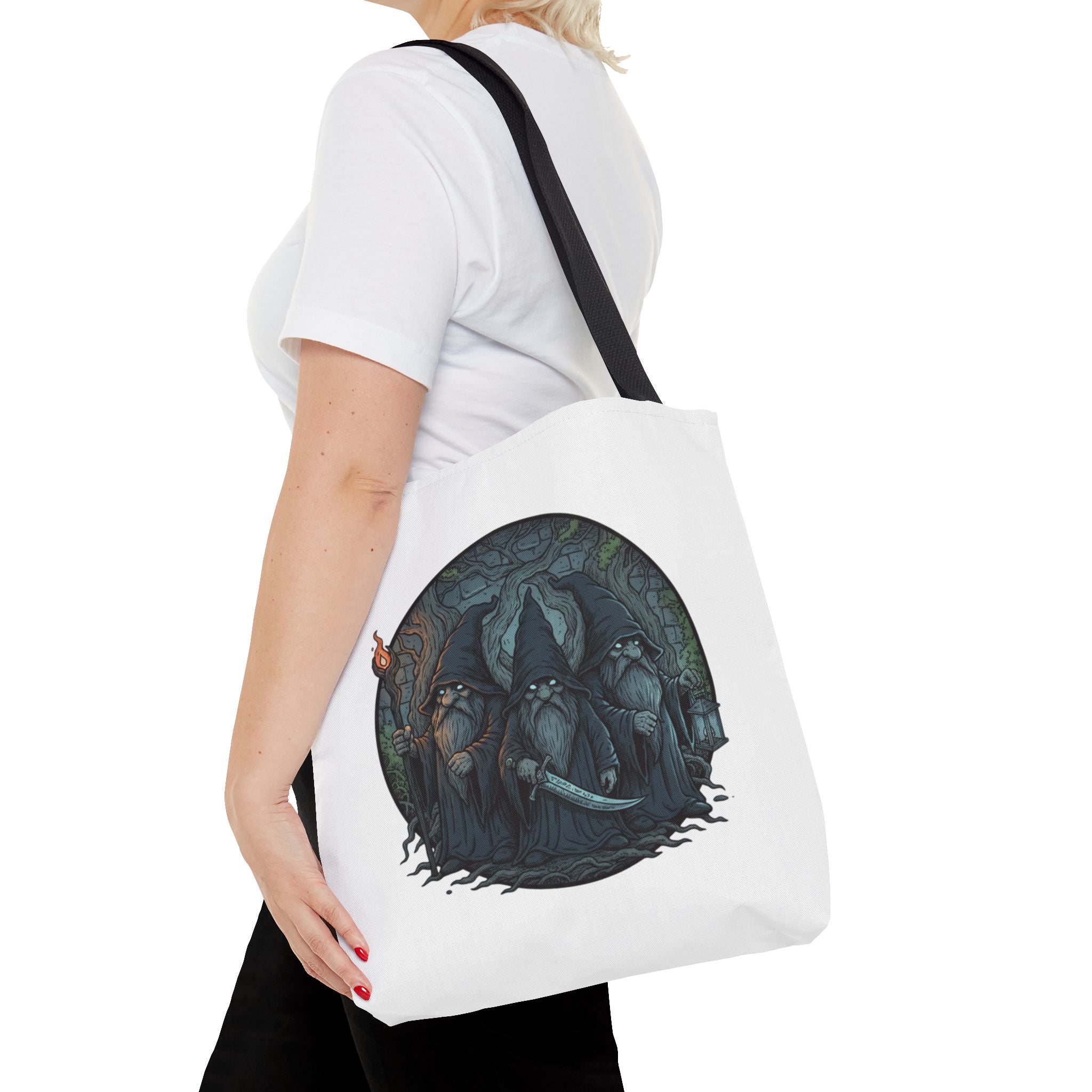 Mystic Grove Wizards Tote Bag — Fantasy Circle Art All-Over Print